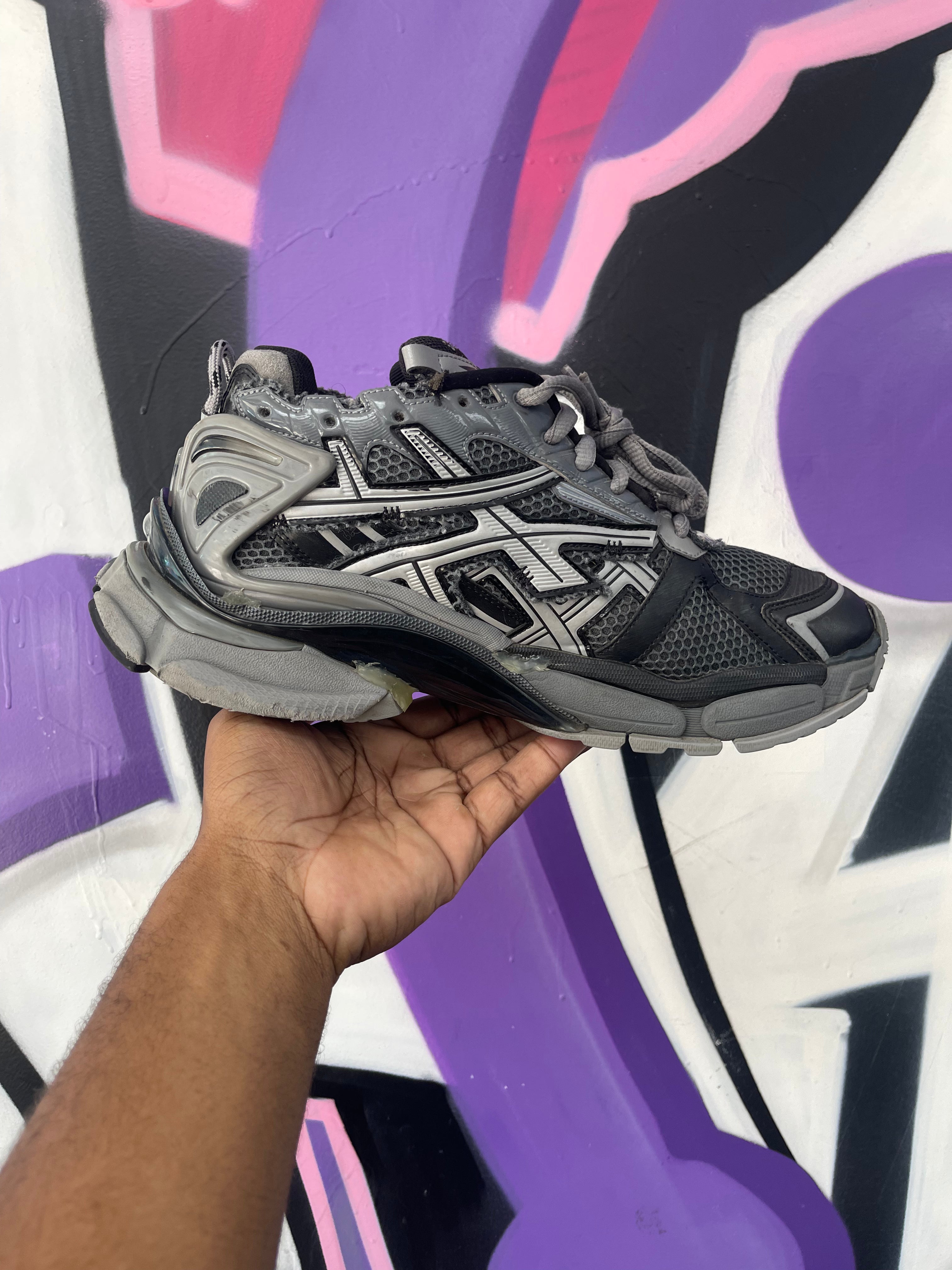 Balenciaga Grey Tonal Runner Sneakers