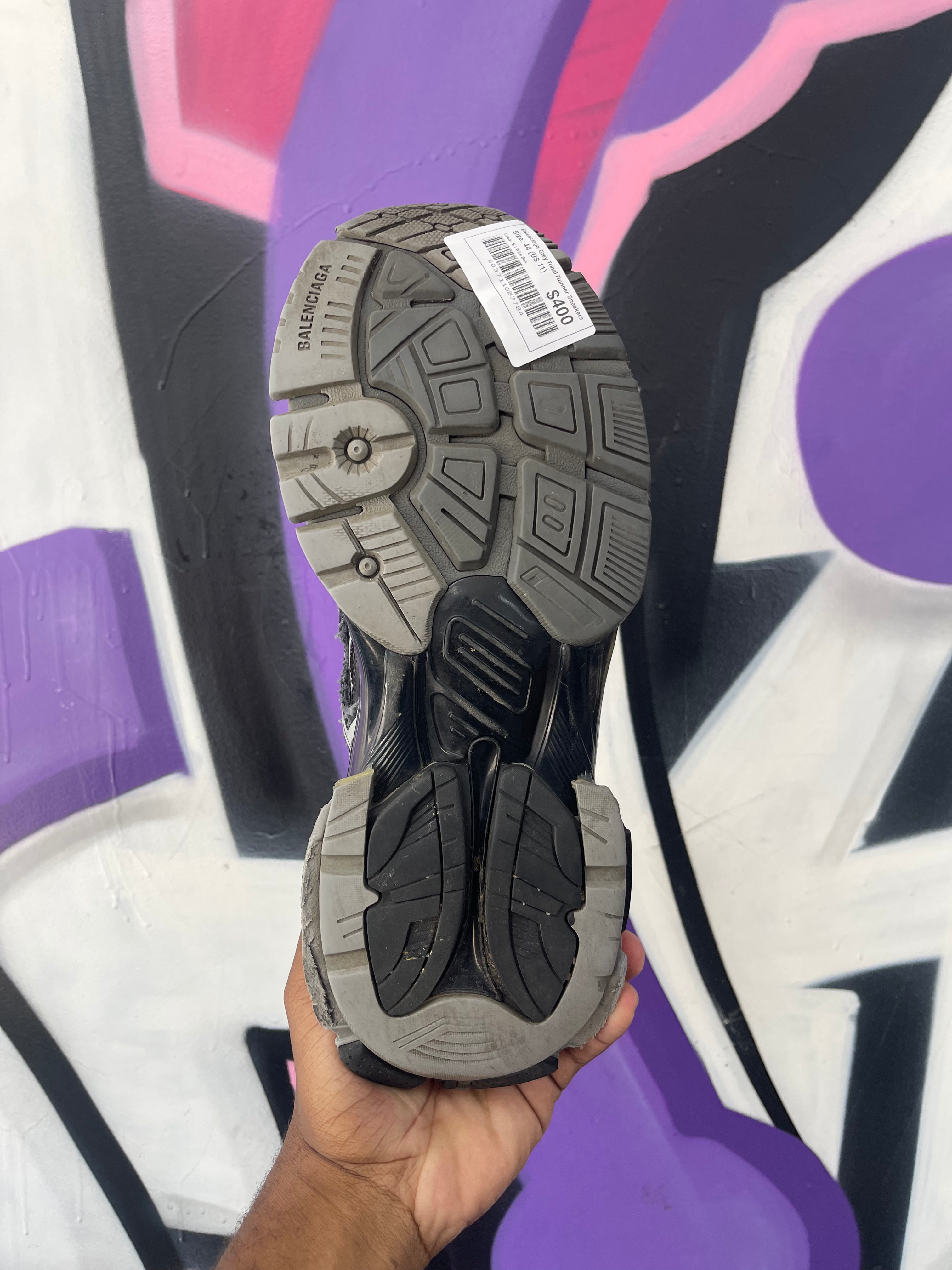 Balenciaga Grey Tonal Runner Sneakers