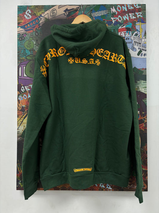 Chrome Hearts Green Yellow T-Bar Hoodie New XL