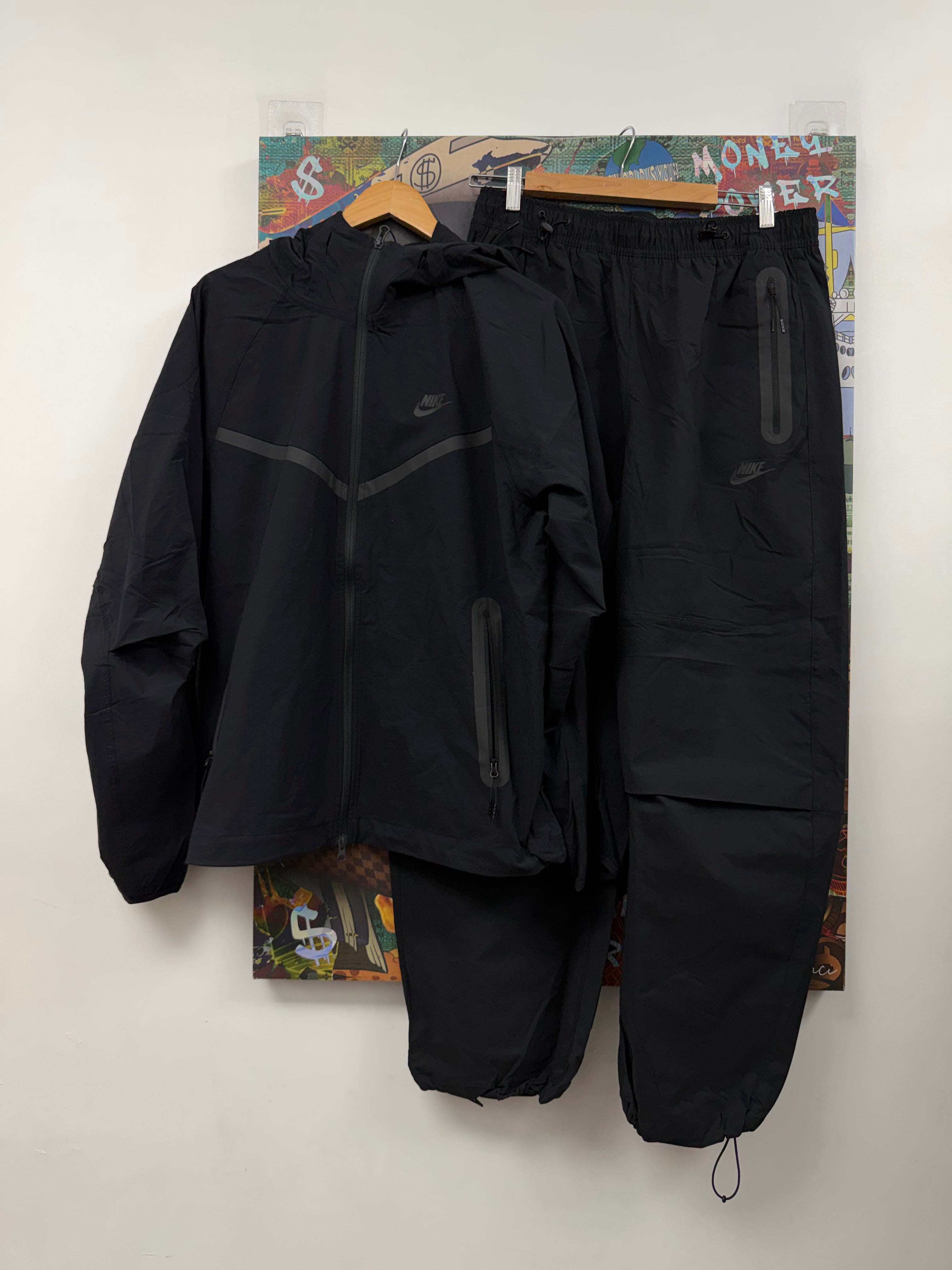Nike Black Windbreaker Track Suit