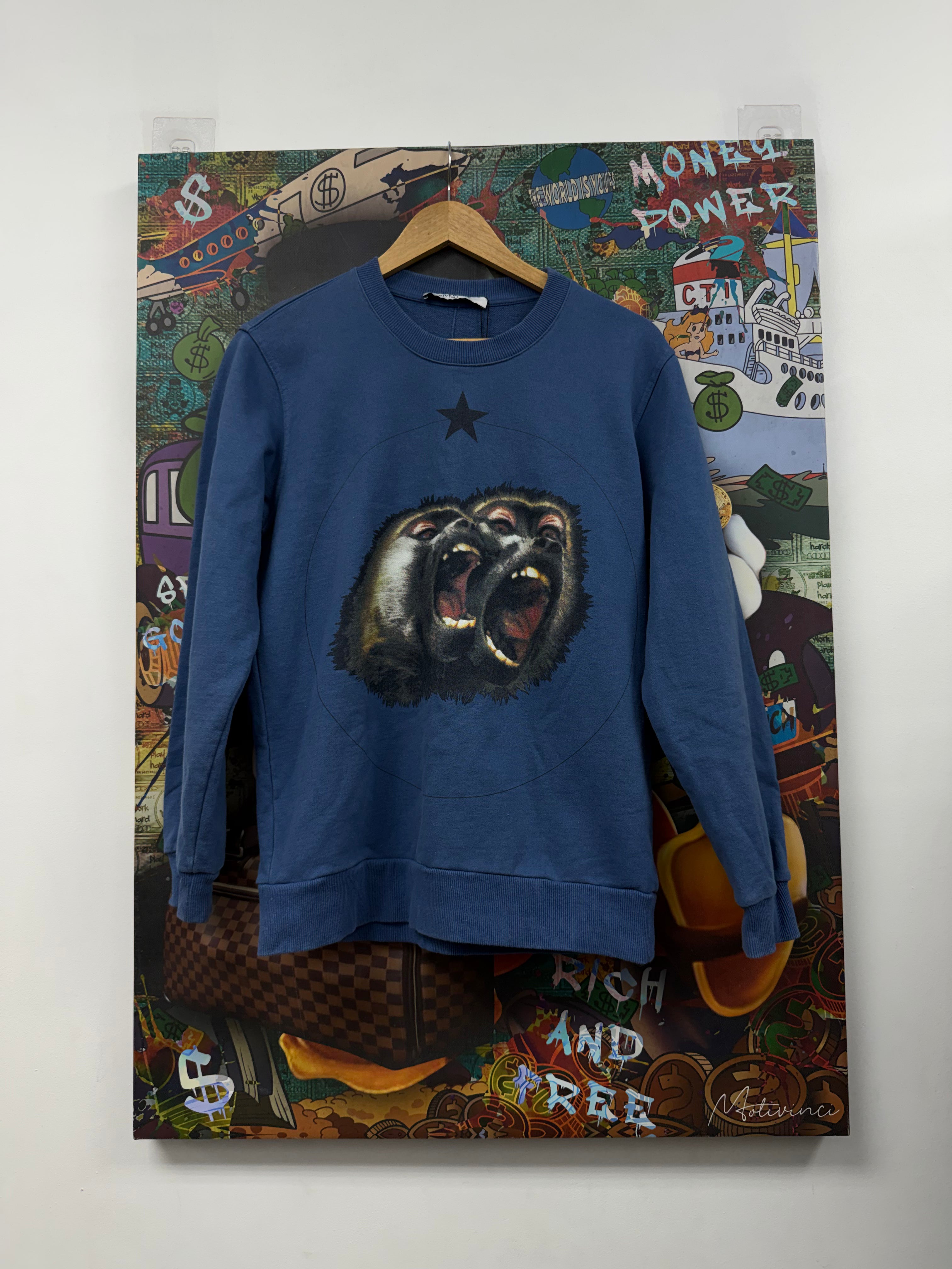 Givenchy Blue Monkey Crewneck