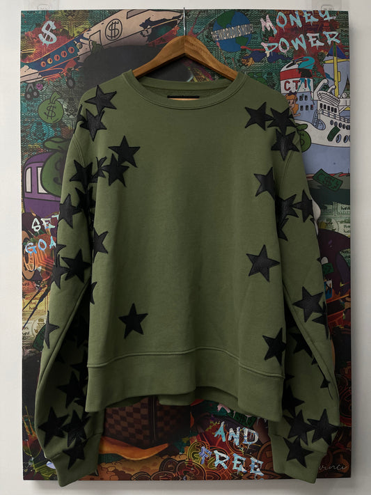 Amiri Chemist Crewneck Olive Green Black Used
