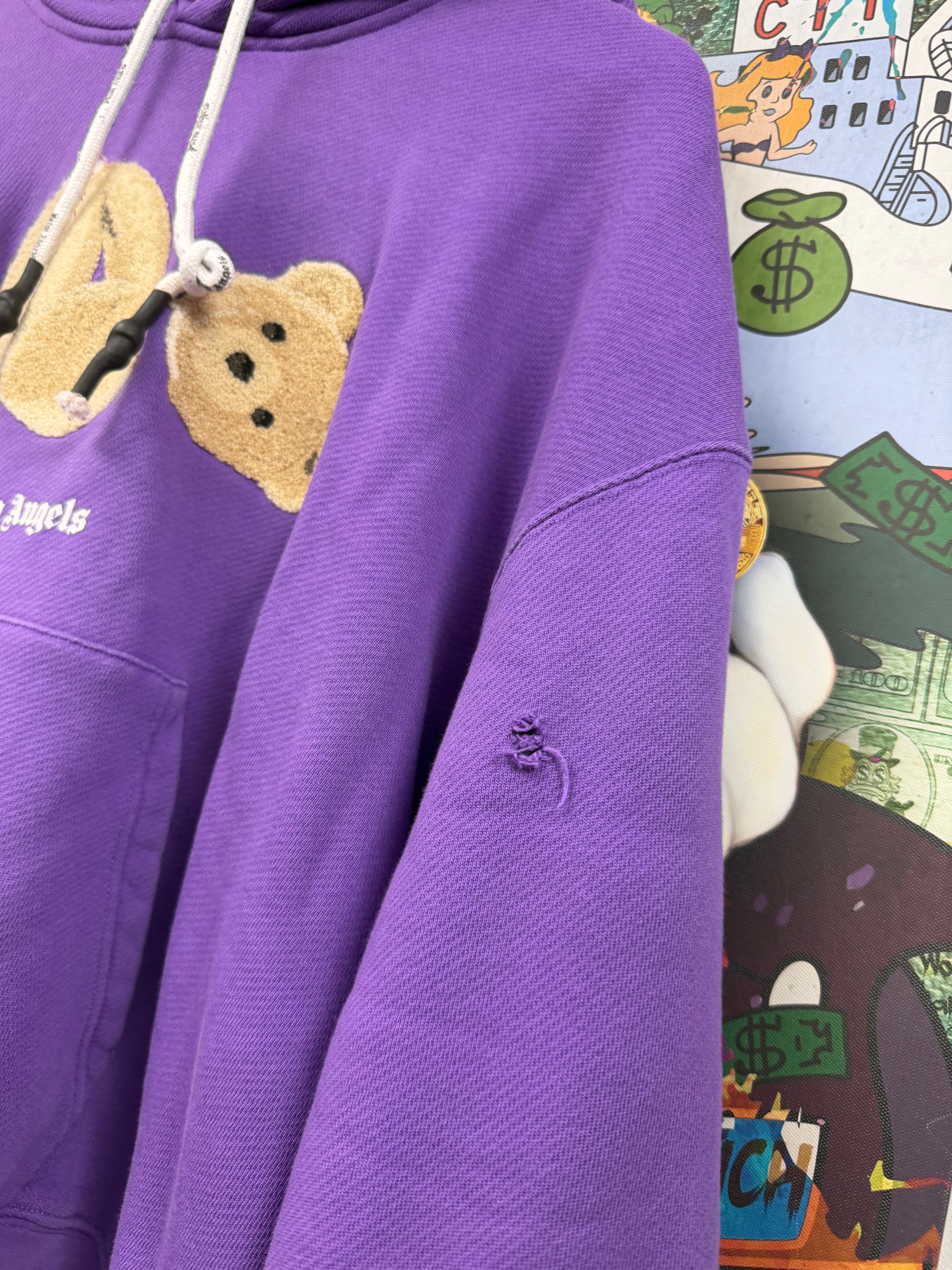 Palm Angels Teddy Bear Purple Hoodie