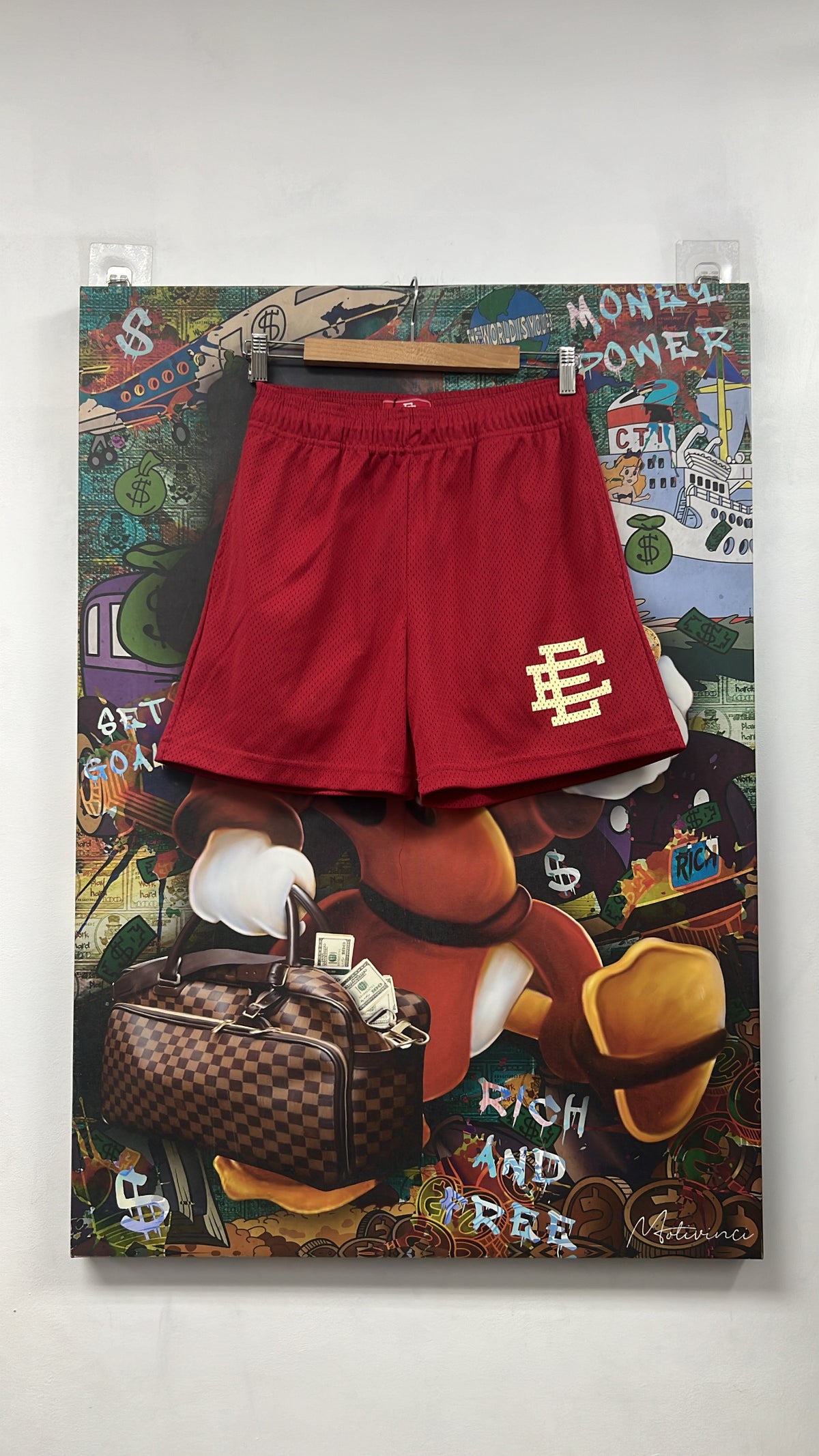 Eric Emanuel Red Cream Shorts