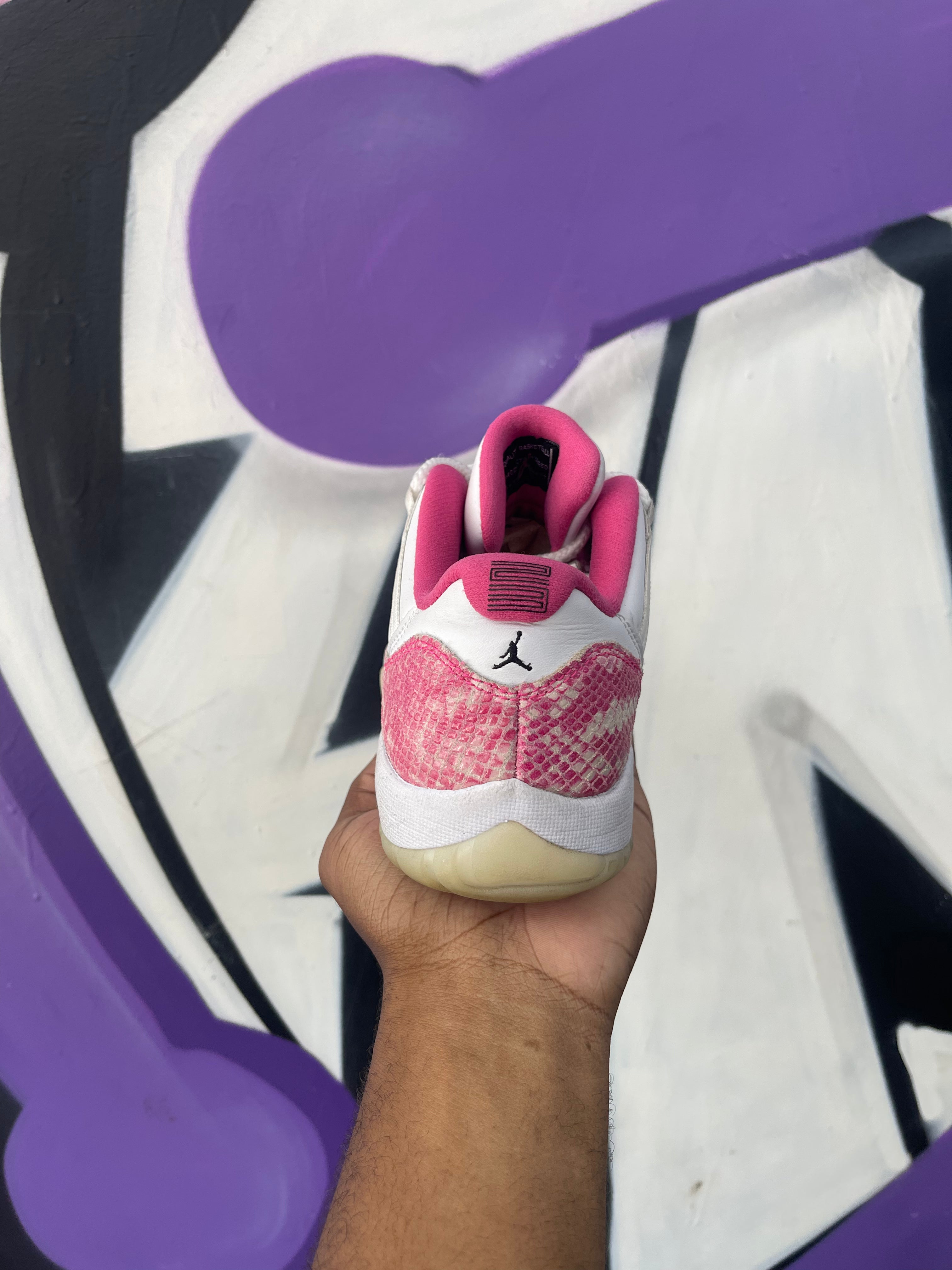 Jordan 11 Low Pink Snakeskin Sneakers