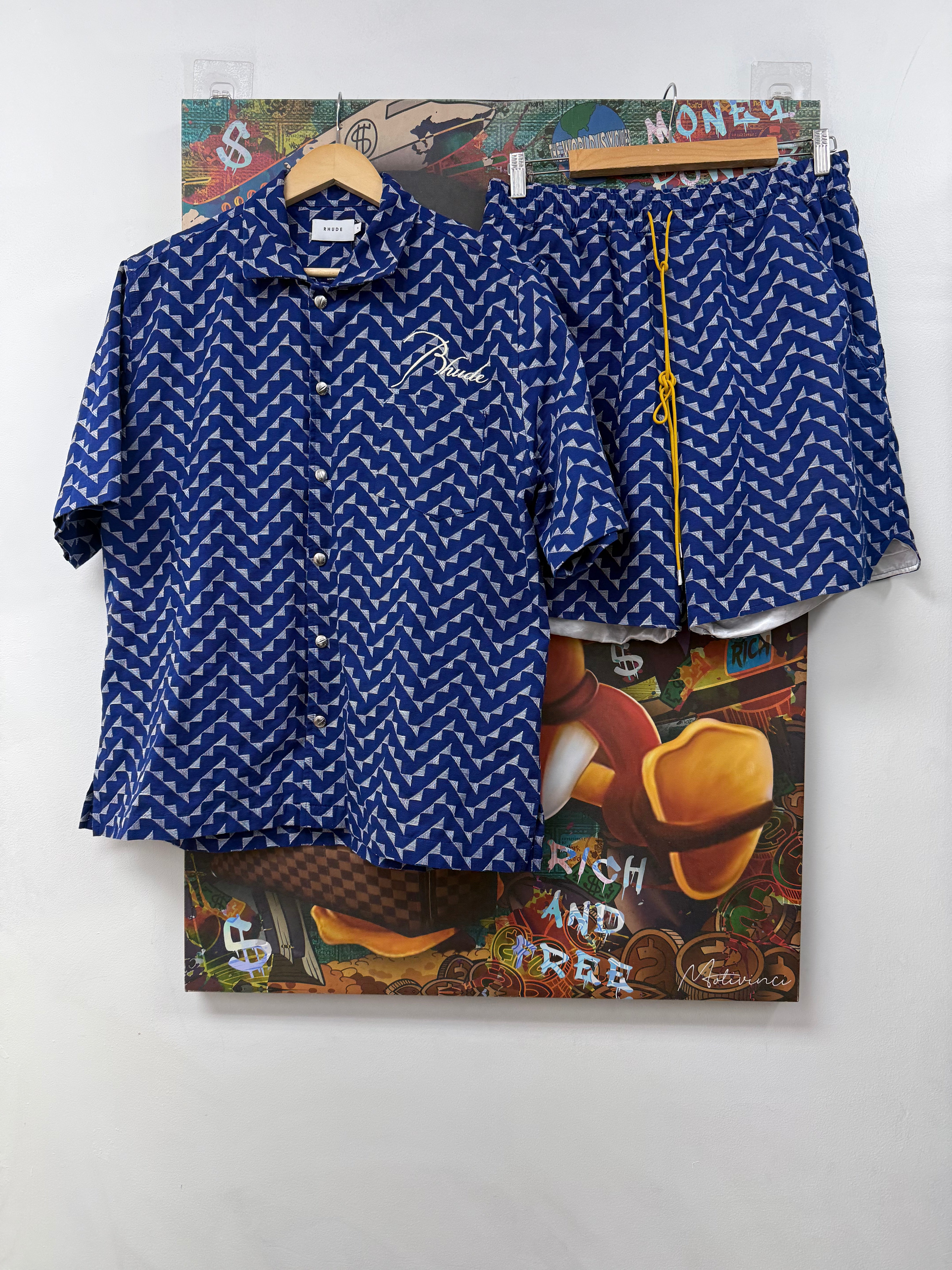 Rhude Blue Beach Logo Set