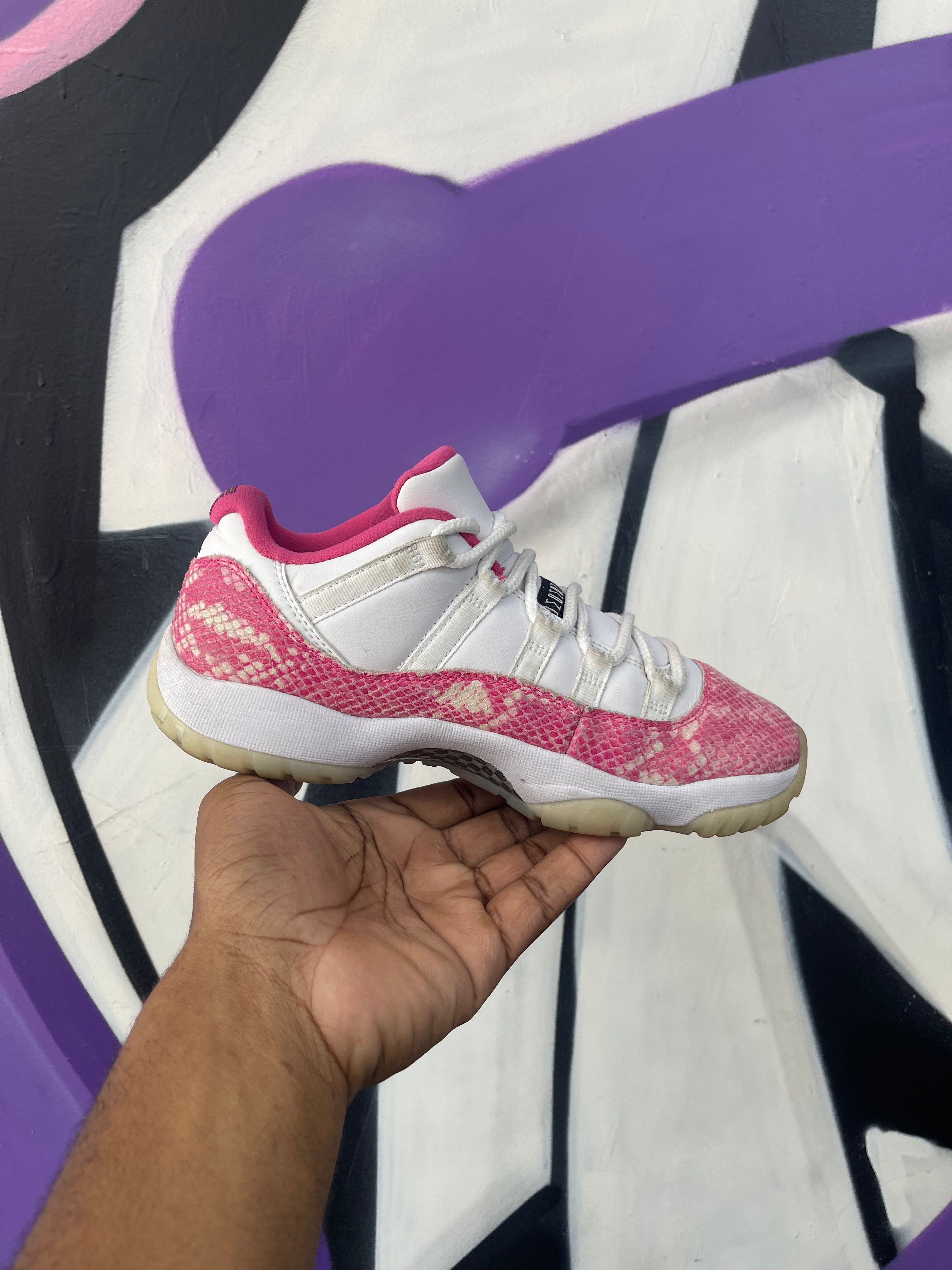 Jordan 11 Low Pink Snakeskin Sneakers