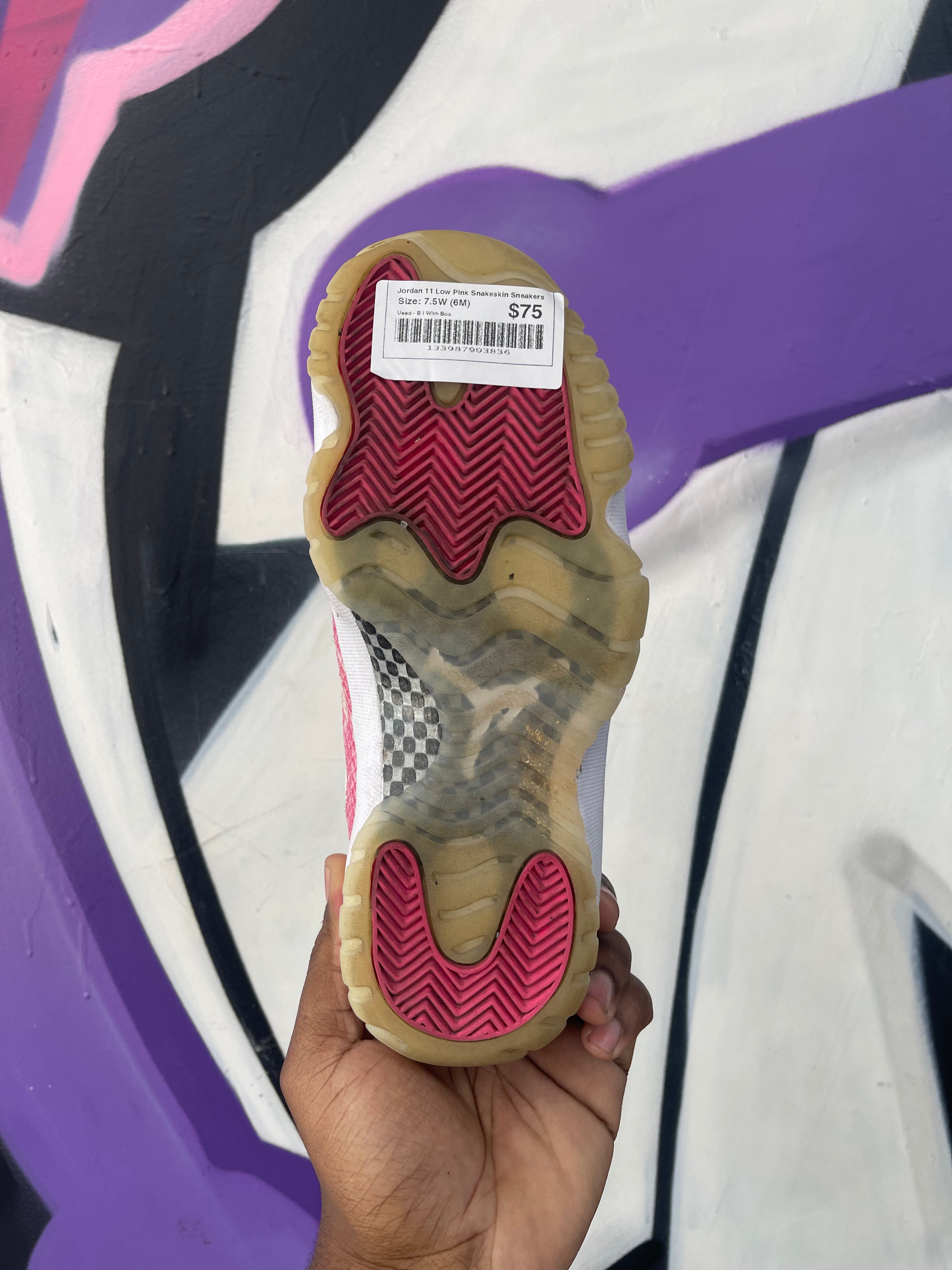 Jordan 11 Low Pink Snakeskin Sneakers