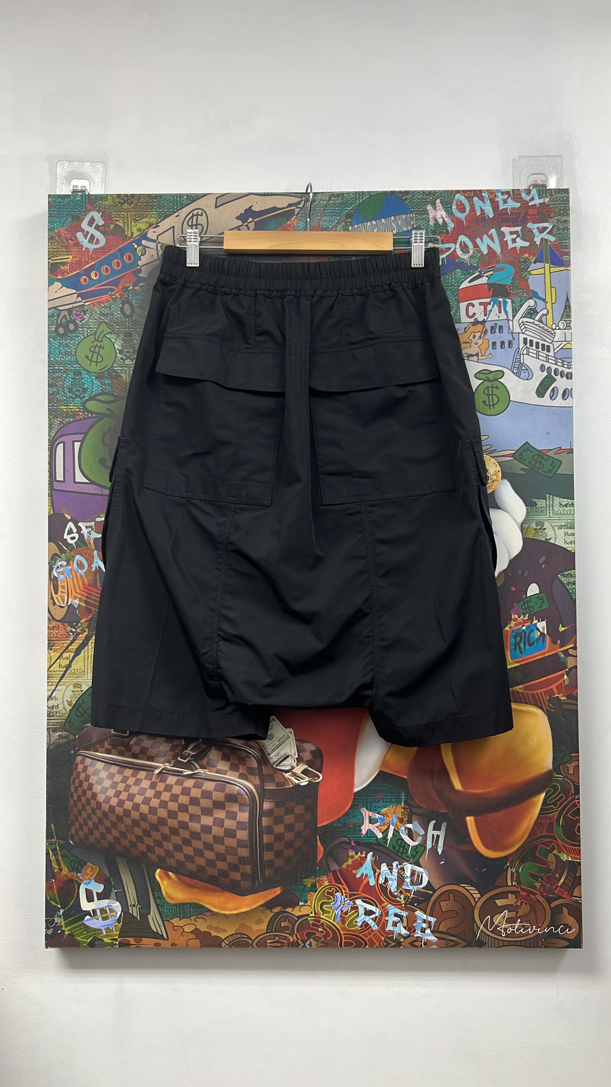 Rick Owens DRKSHDWS Cargo Pods Black Shorts