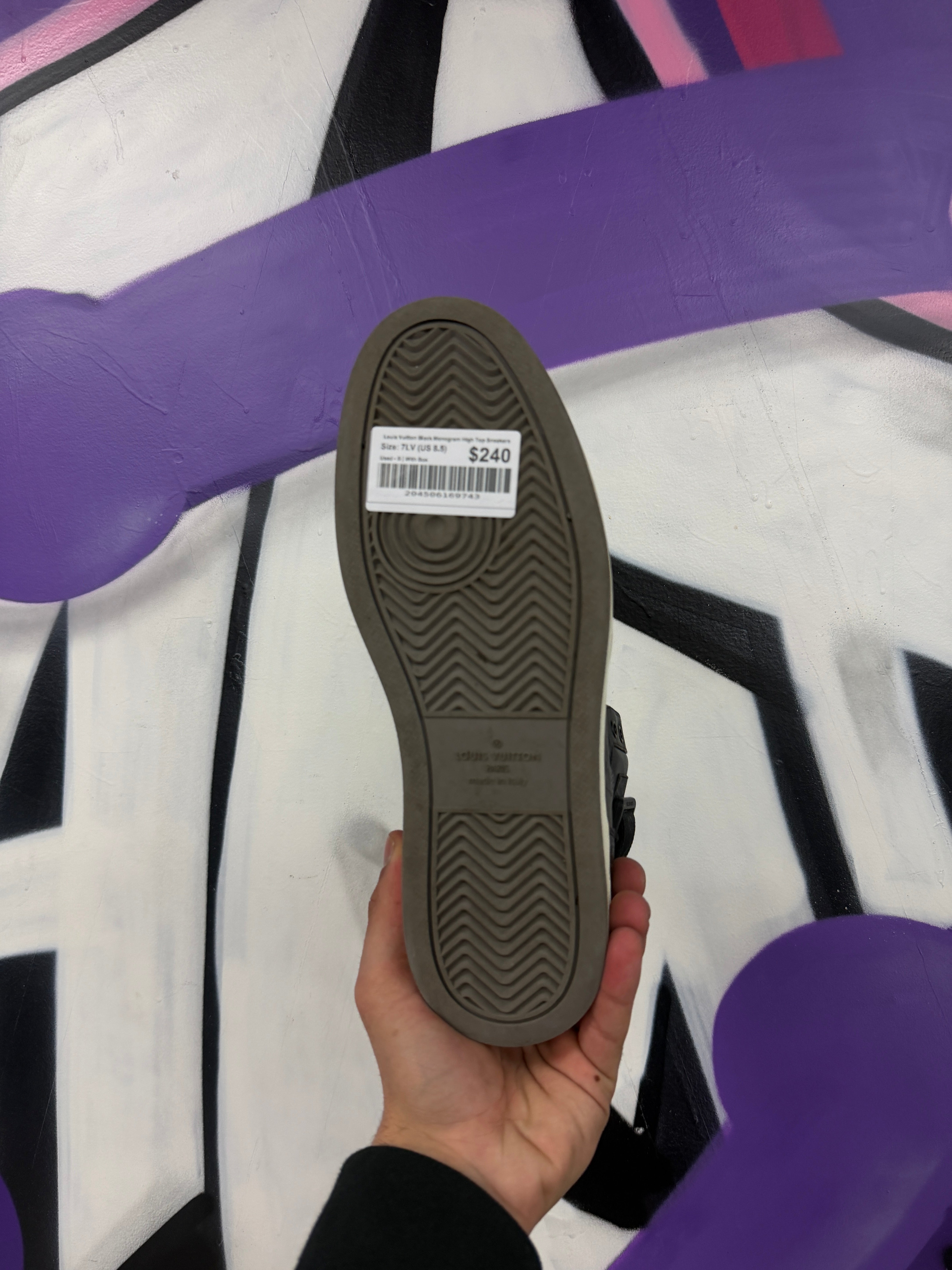 Louis Vuitton Black Monogram High Top Sneakers