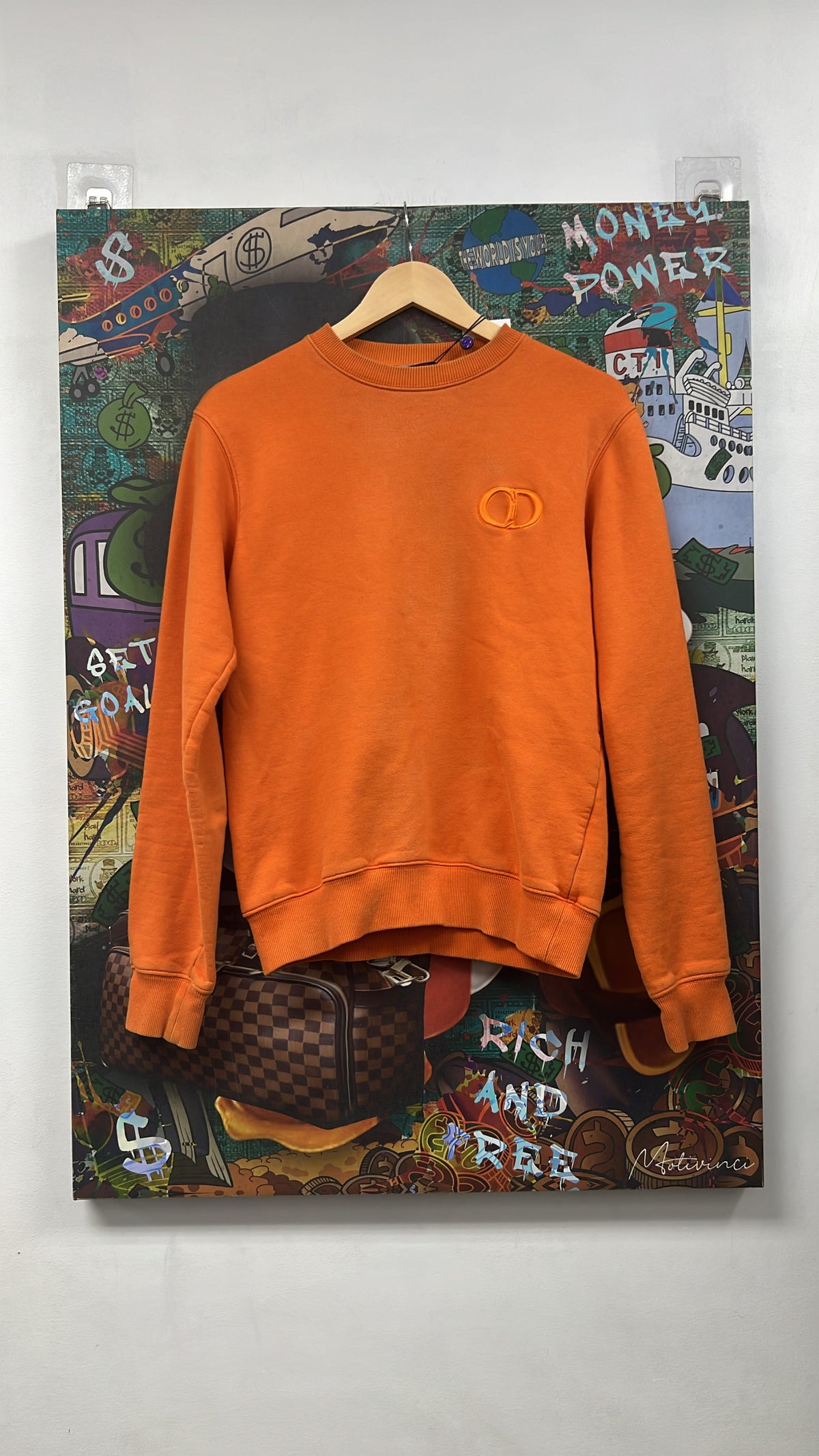 Dior Orange CD Logo Crewneck