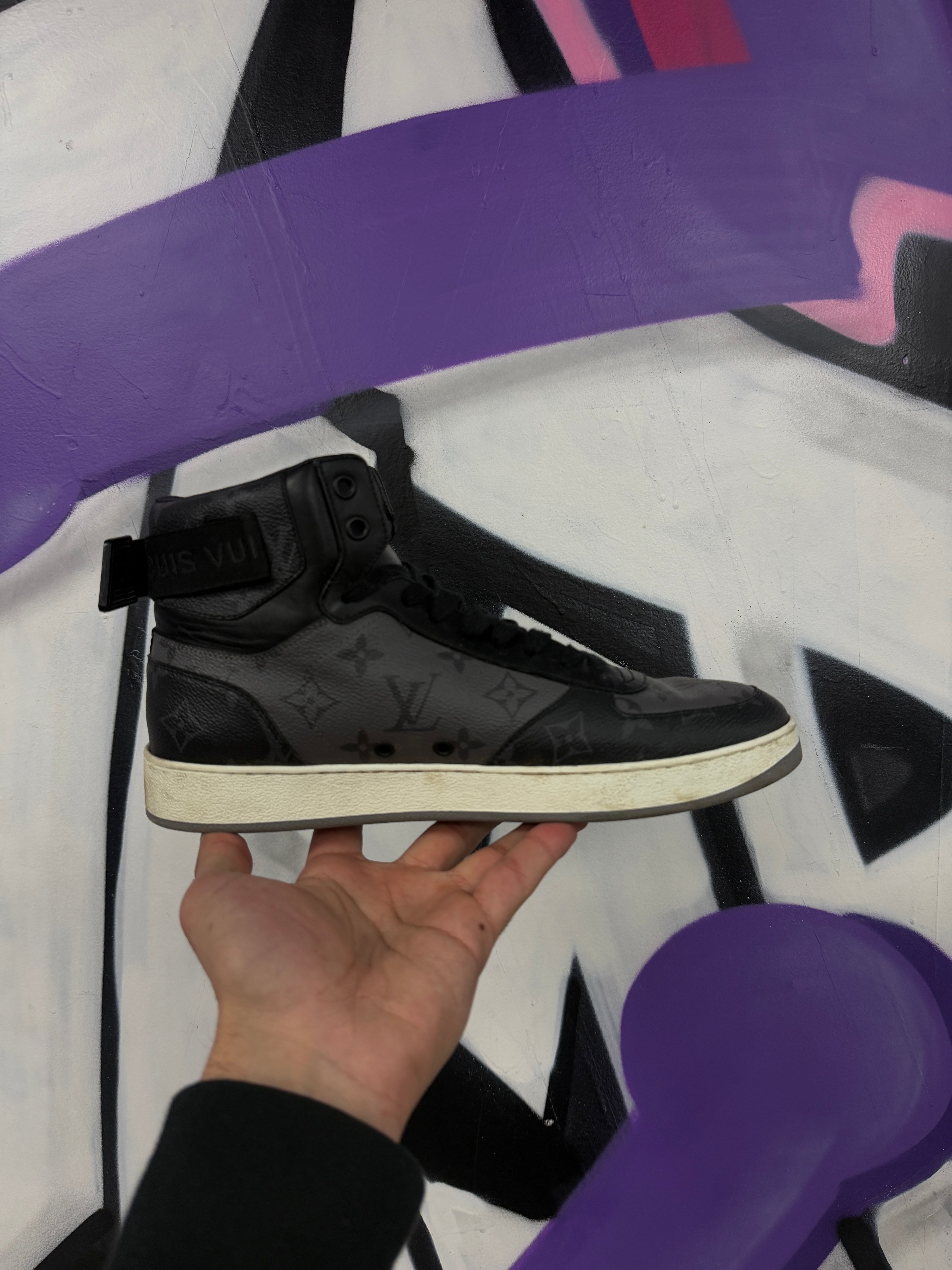 Louis Vuitton Black Monogram High Top Sneakers