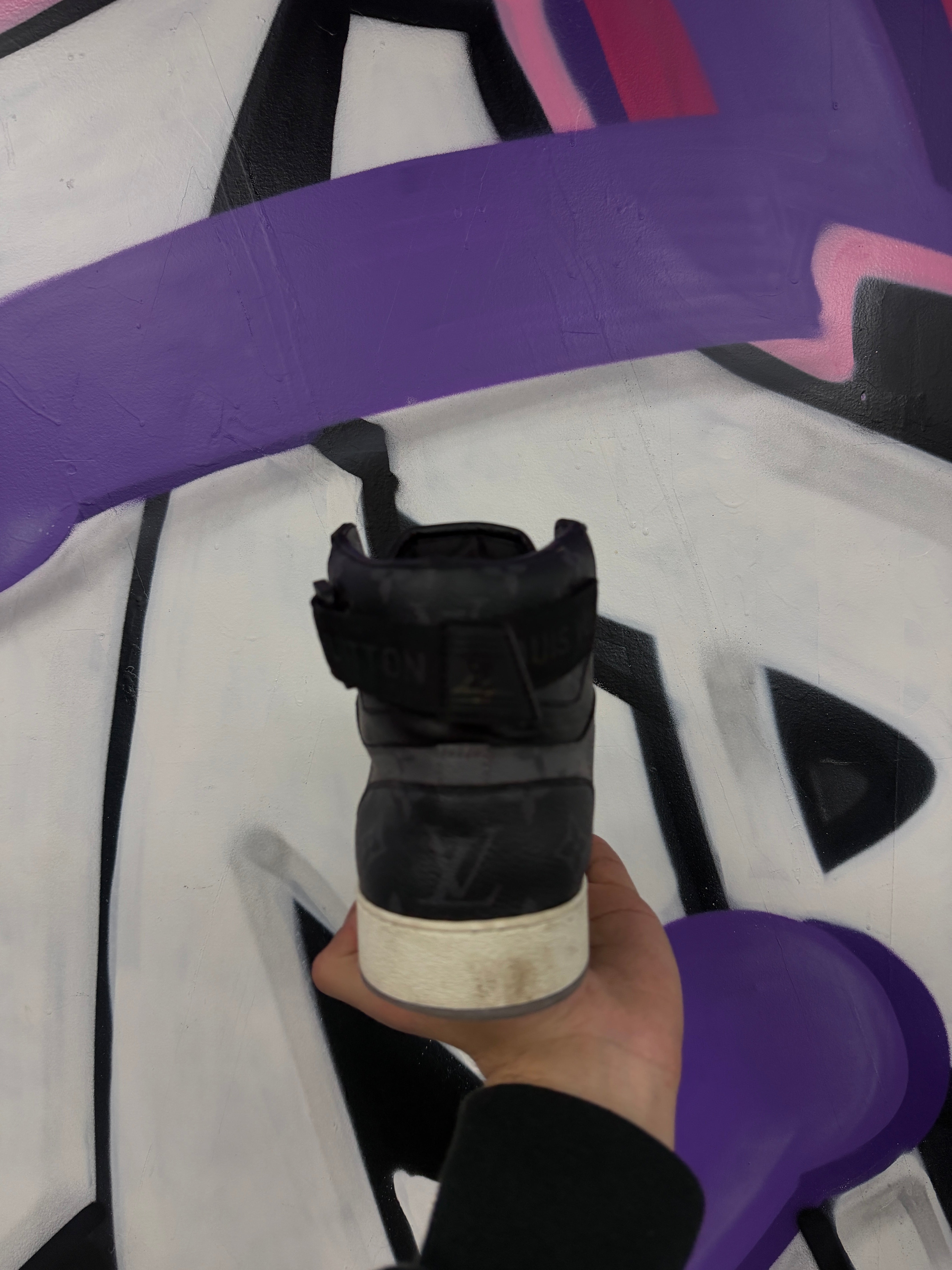 Louis Vuitton Black Monogram High Top Sneakers