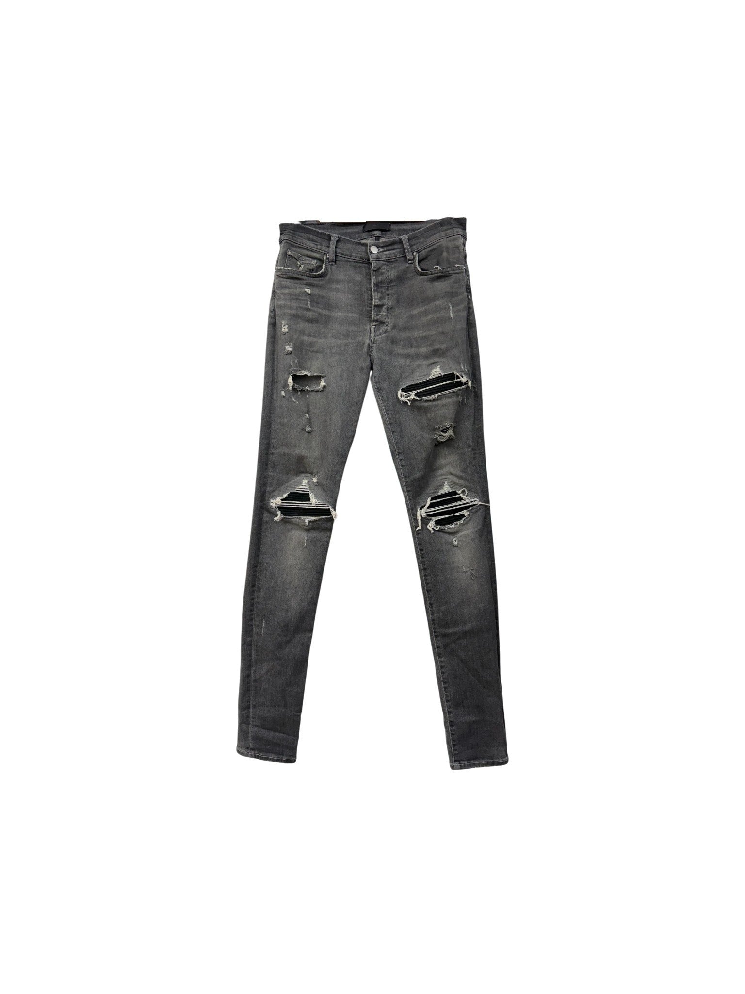 Amiri "MX1" Suede Patch Grey Wash & Black Jeans