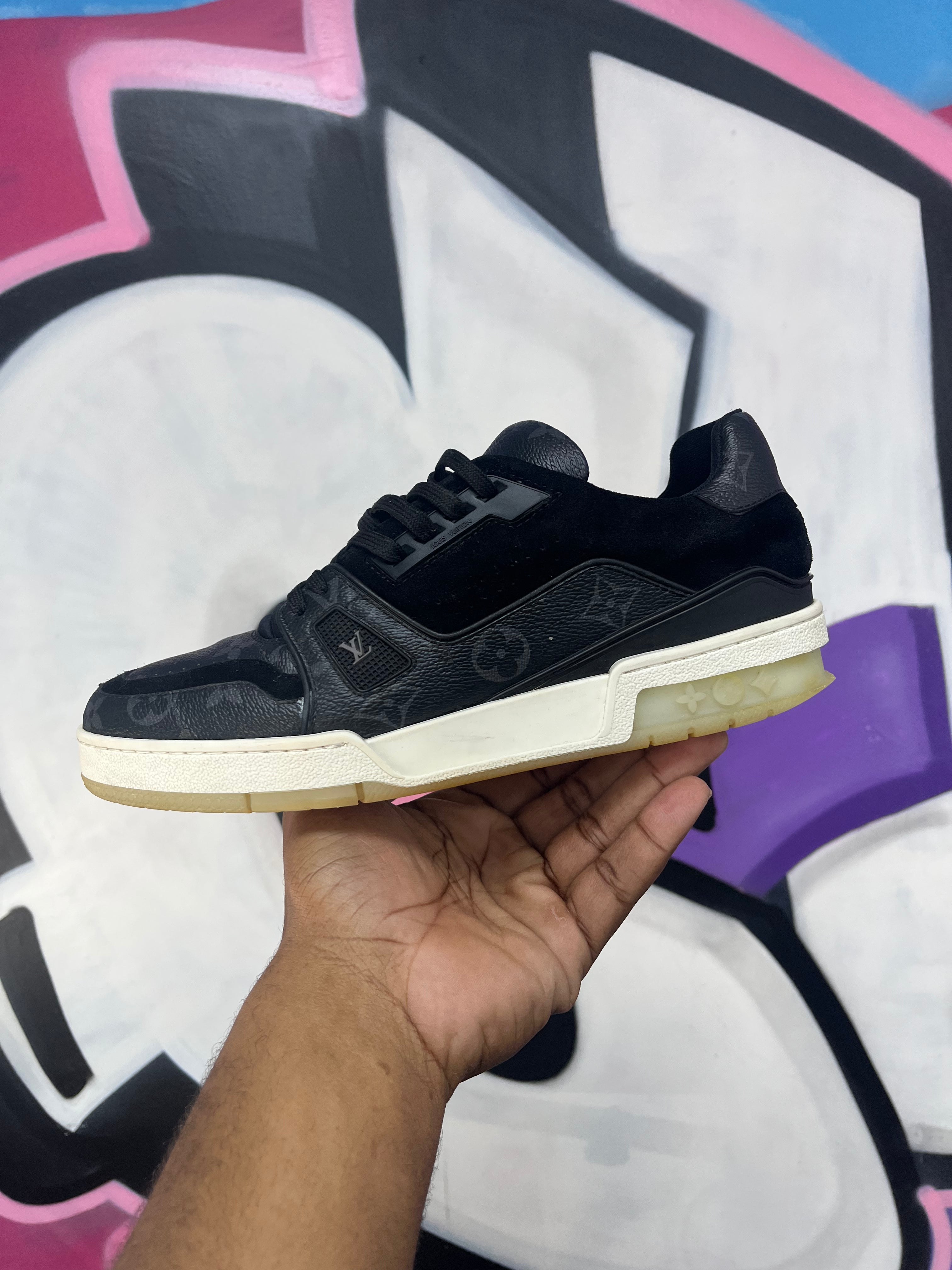 Louis Vuitton Black Translucent Monogram Trainer Sneakers