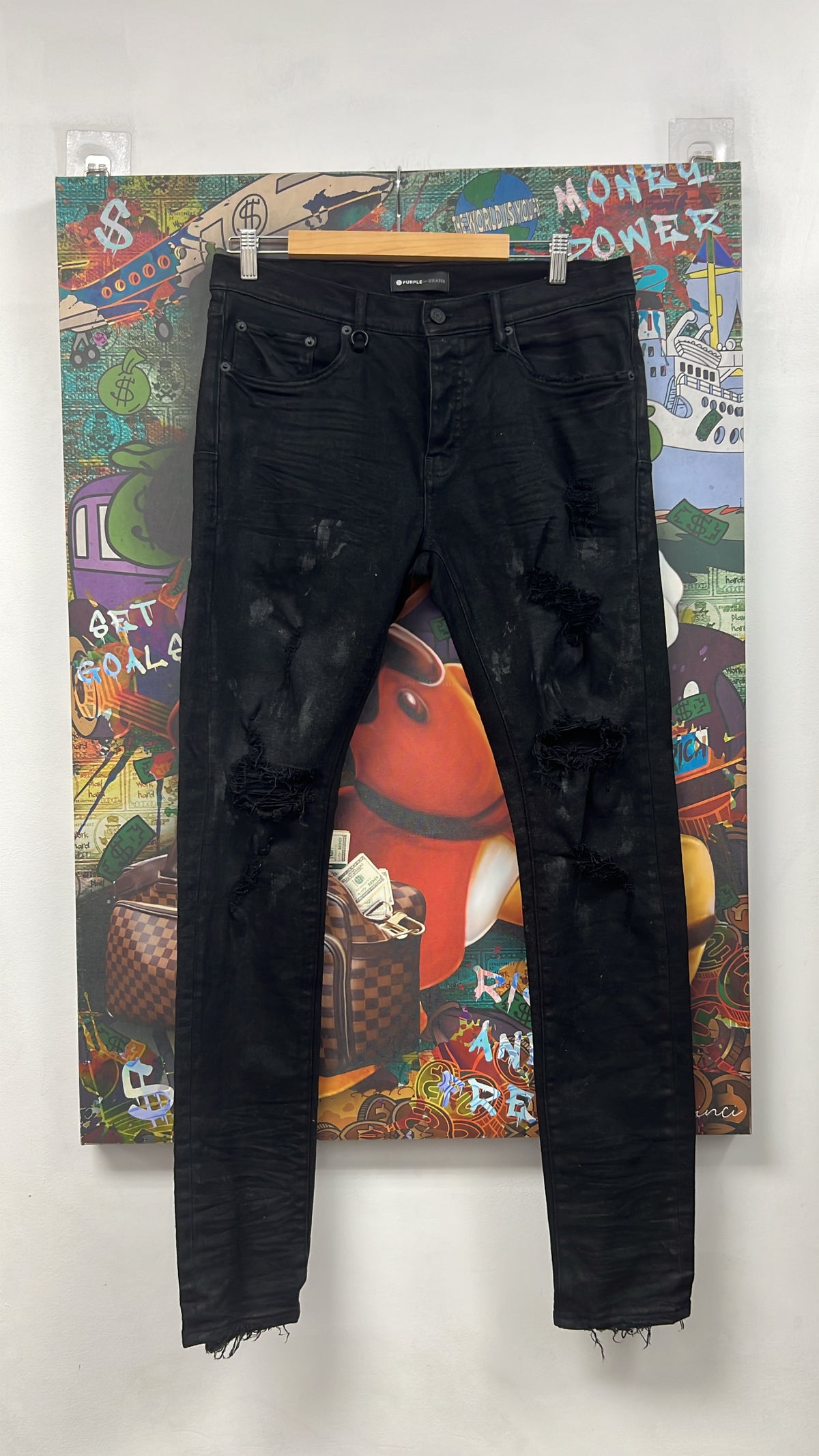Purple Brand Black Paint Splatter Jeans