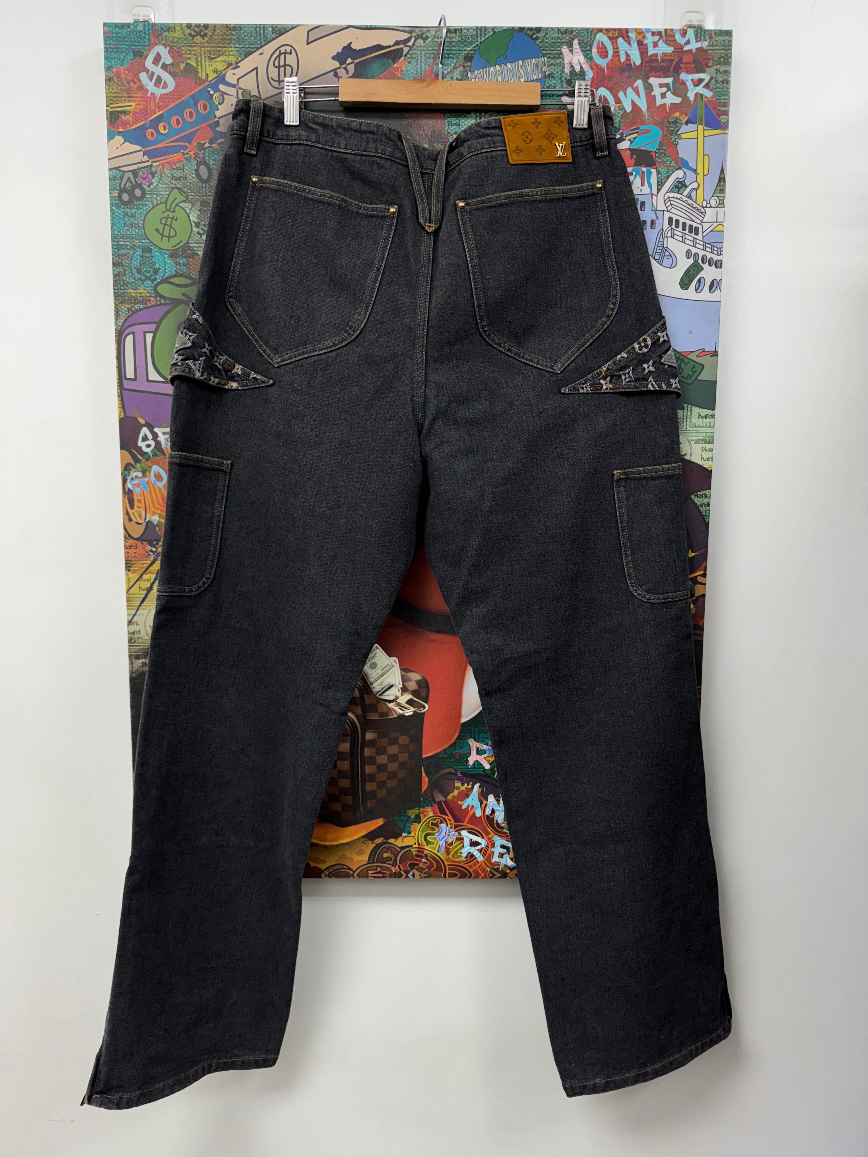 Louis Vuitton Grey Monogram Flower Jeans