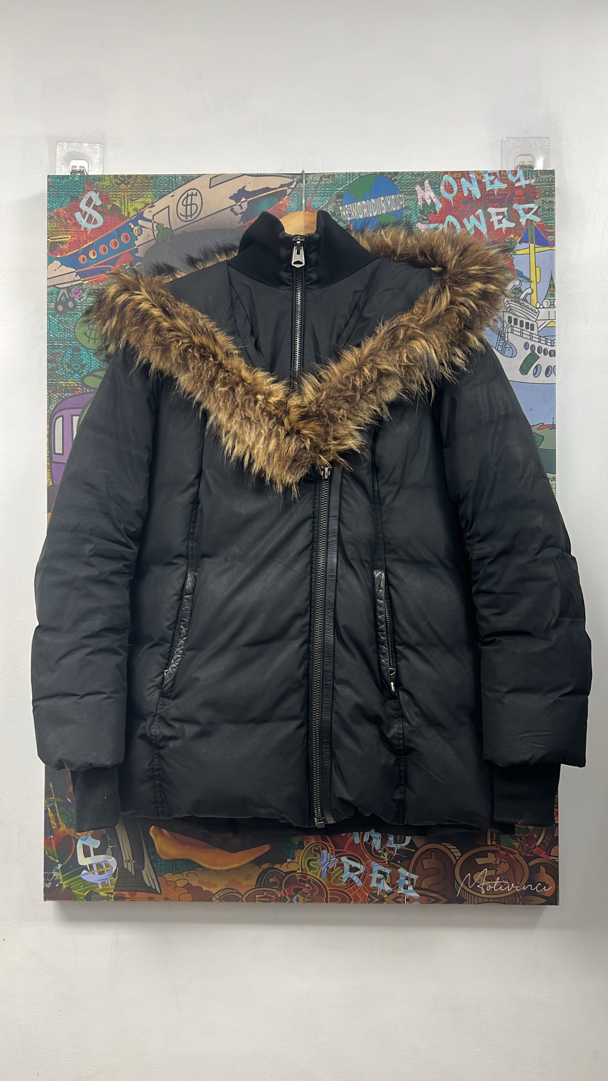 Mackage Black Fur Puffer Jacket