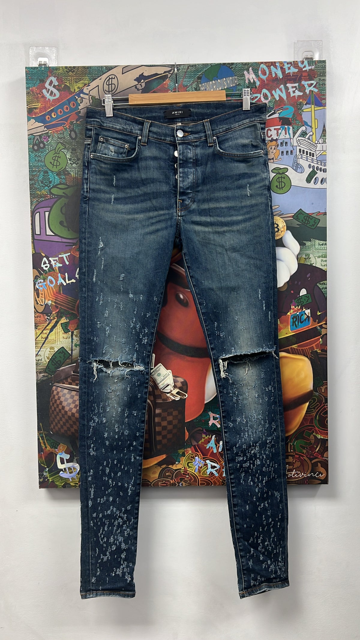 Amiri Dark Wash Shotgun Jeans