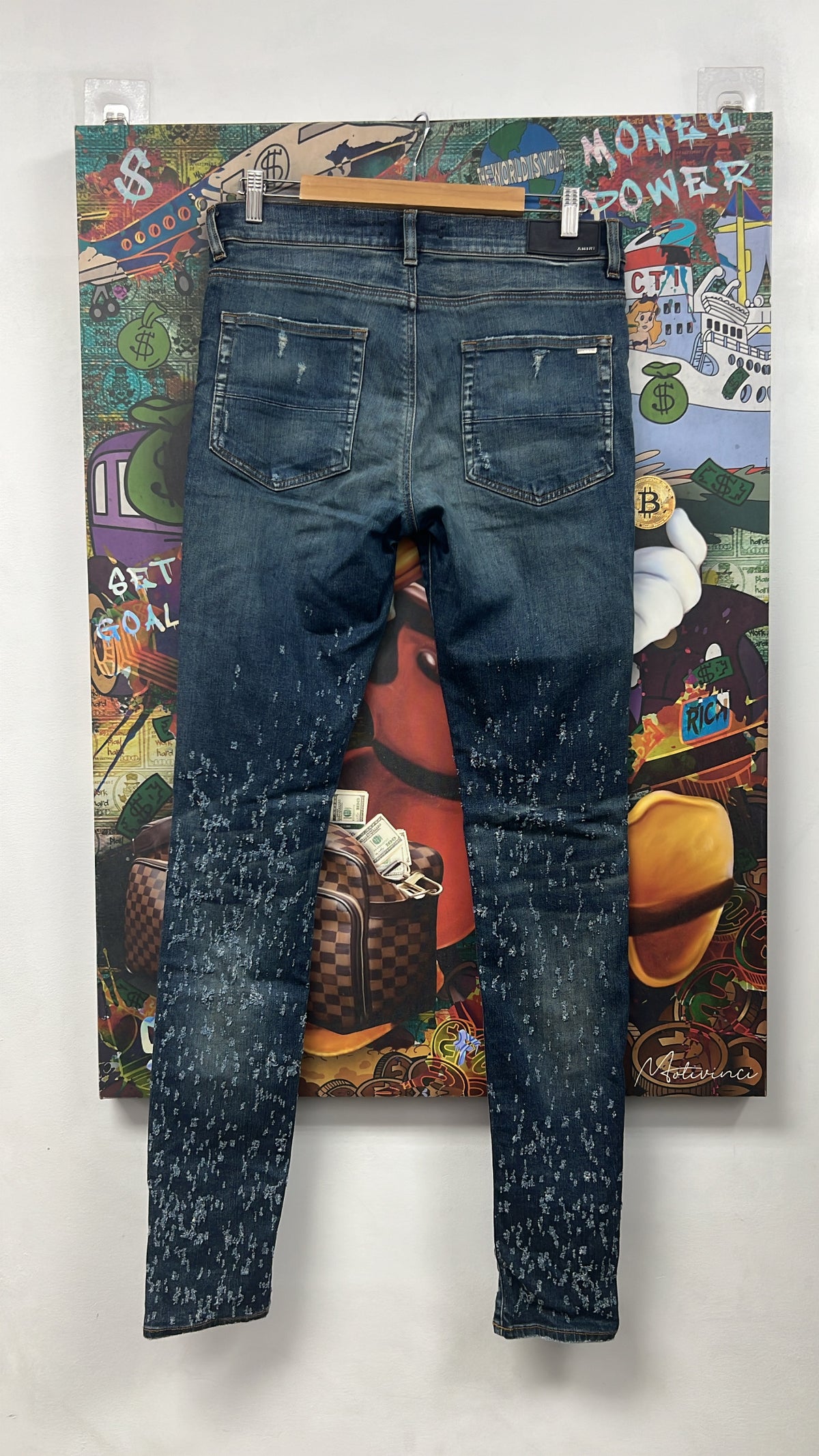 Amiri Dark Wash Shotgun Jeans