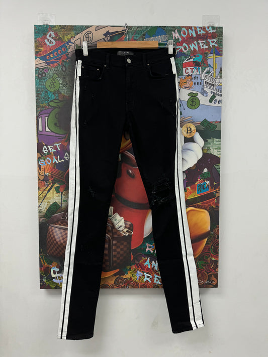 Amiri Jeans Black White Stripe Used 30 N/A