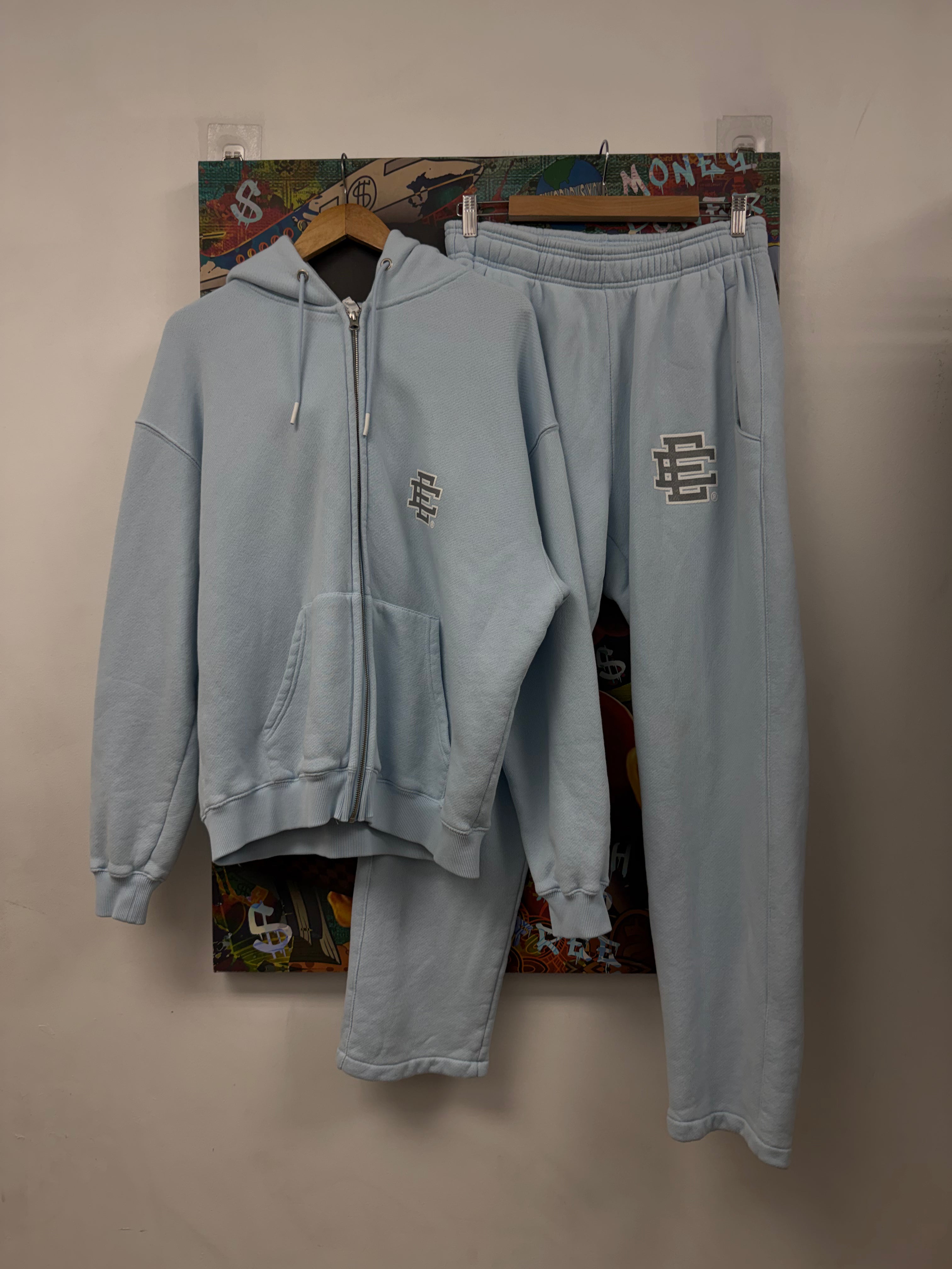 Eric Emanuel Baby Blue Grey Zip Up Sweatsuit