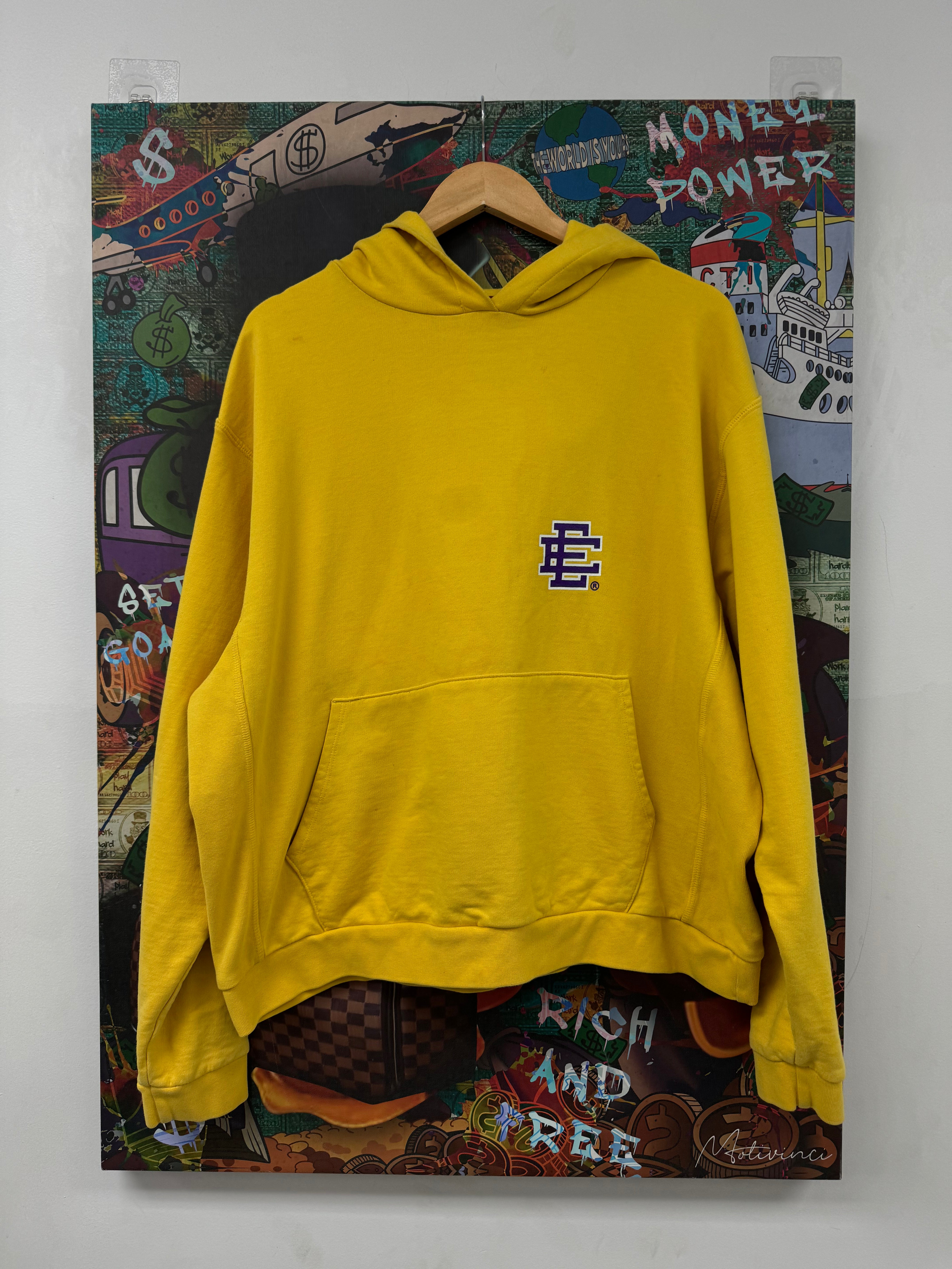 EE Hoodie Yellow Purple Used Large
