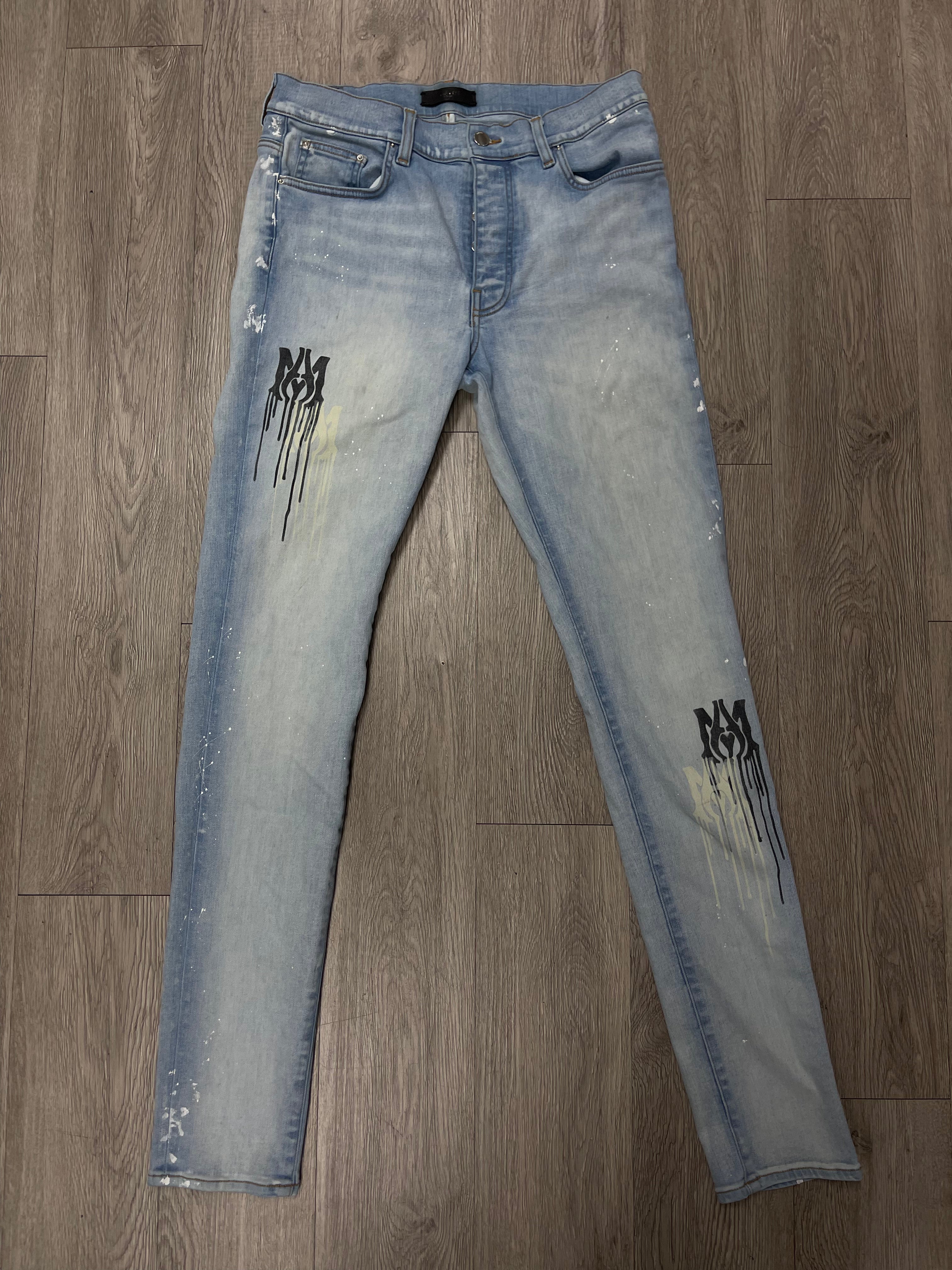 Amiri Light Wash MA Stencil Jeans