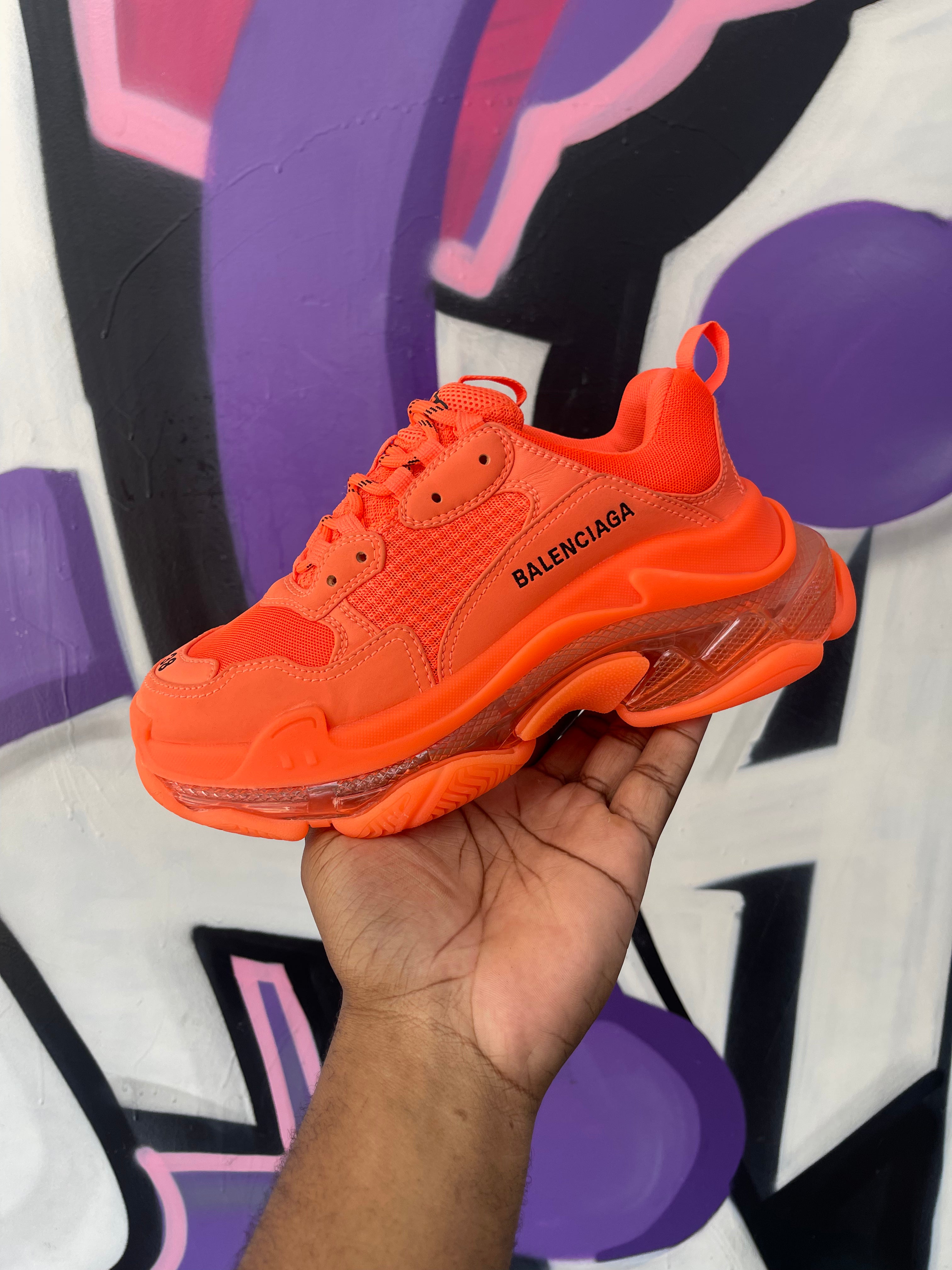 Balenciaga Triple S Orange  Used 38 With Box