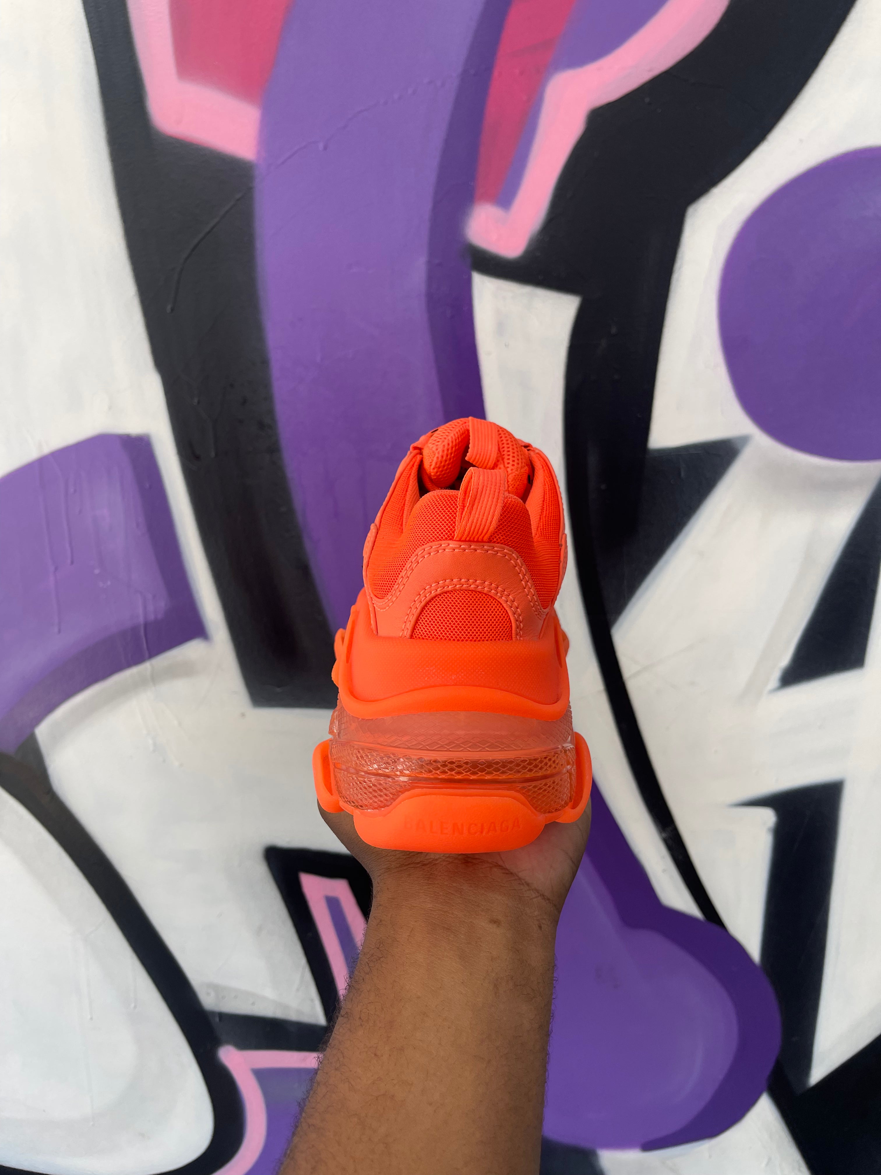 Balenciaga Triple S Orange  Used 38 With Box