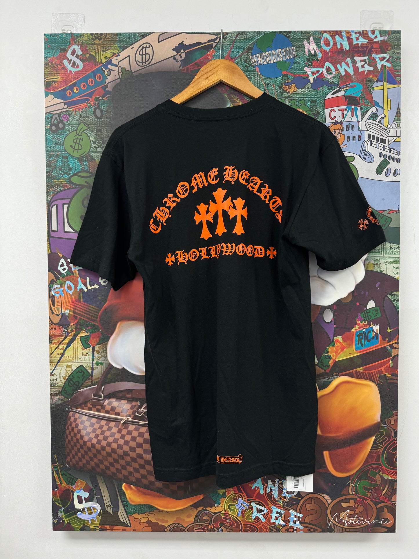 Chrome Hearts Tee Black Orange 3 Cross New Medium N/A