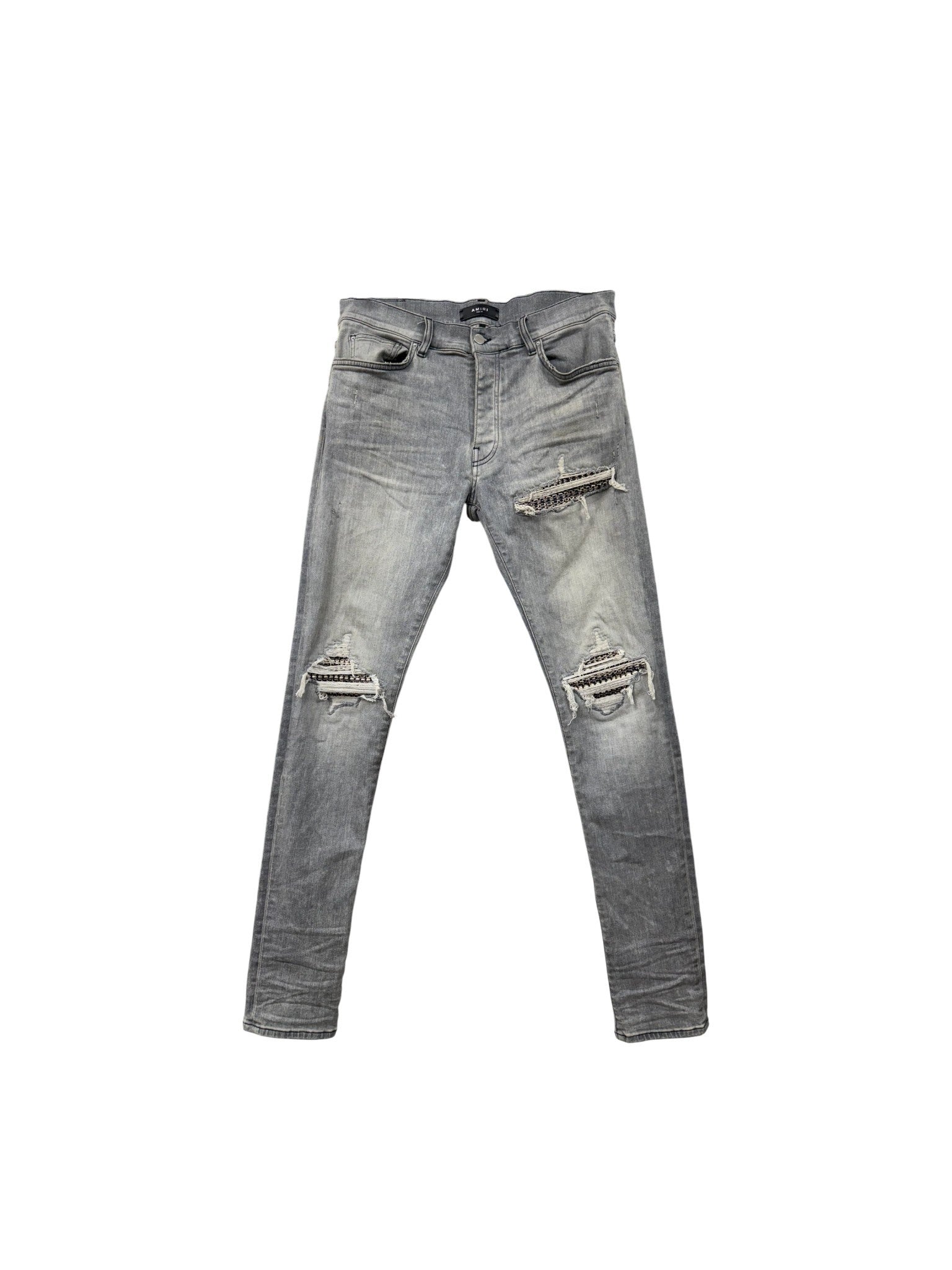 Amiri "MX1" Boucle Grey Wash, Navy & Gold Jeans