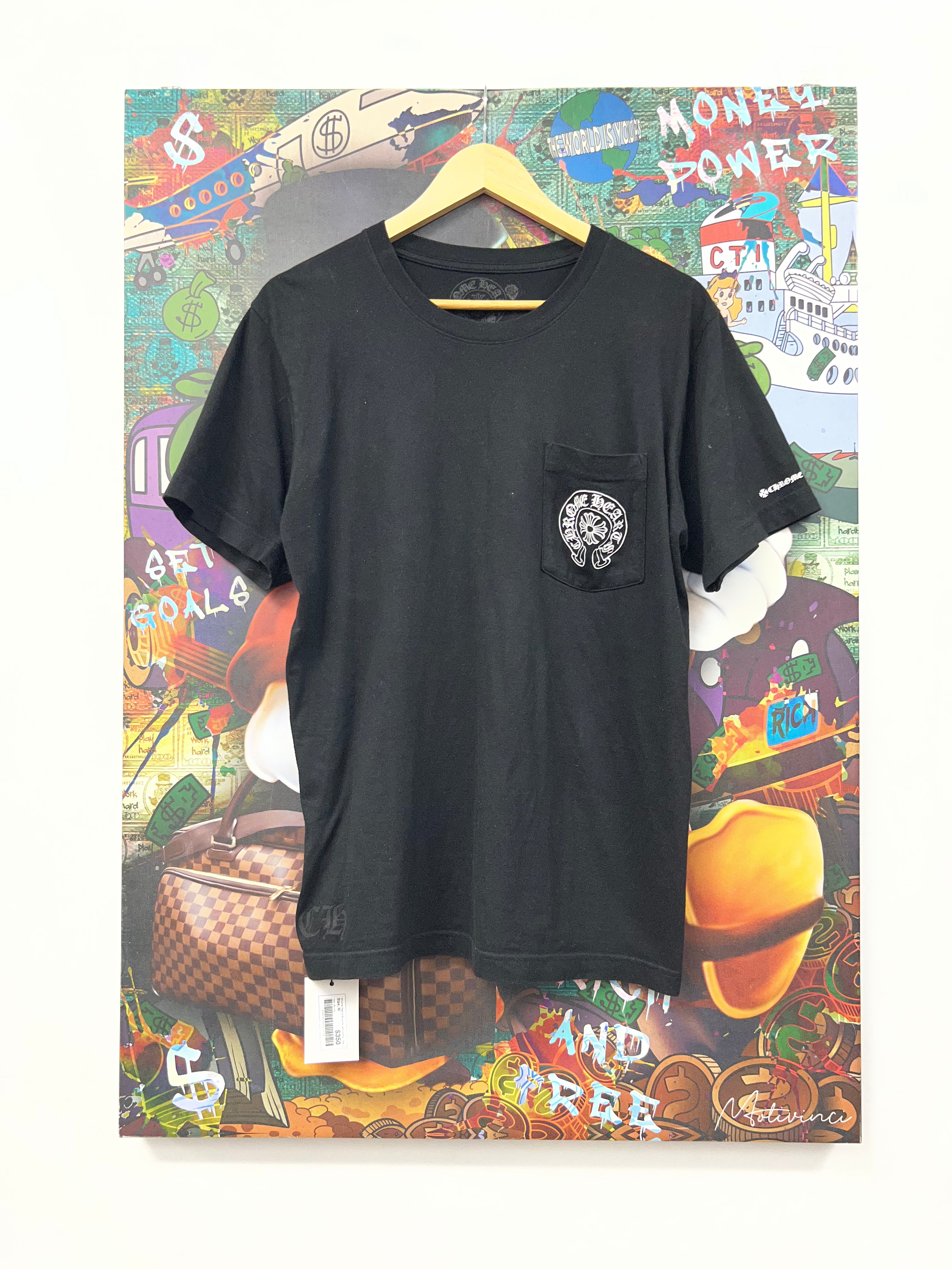 Chrome  Hearts Black Horseshoe Plain Tee