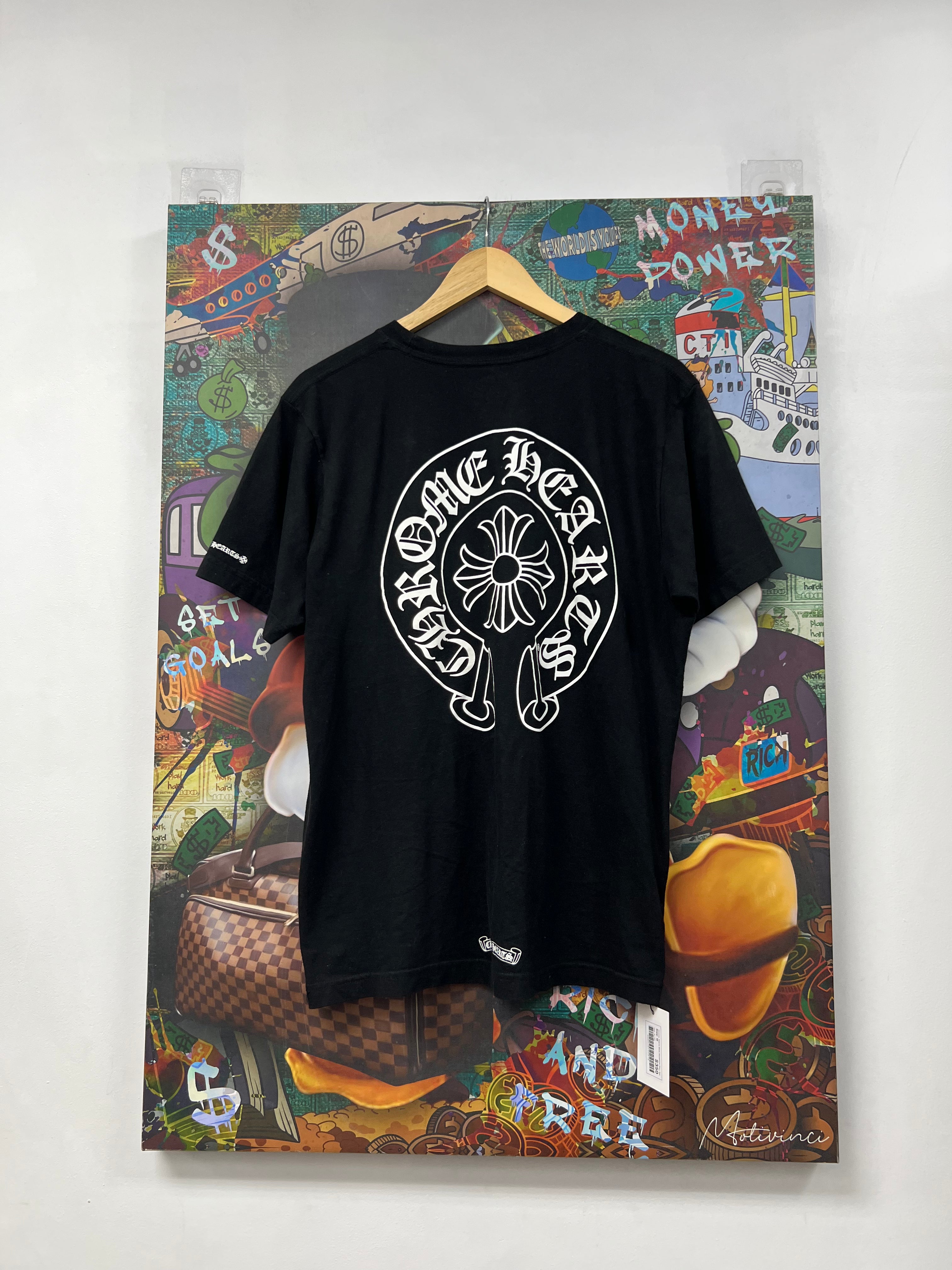 Chrome  Hearts Black Horseshoe Plain Tee