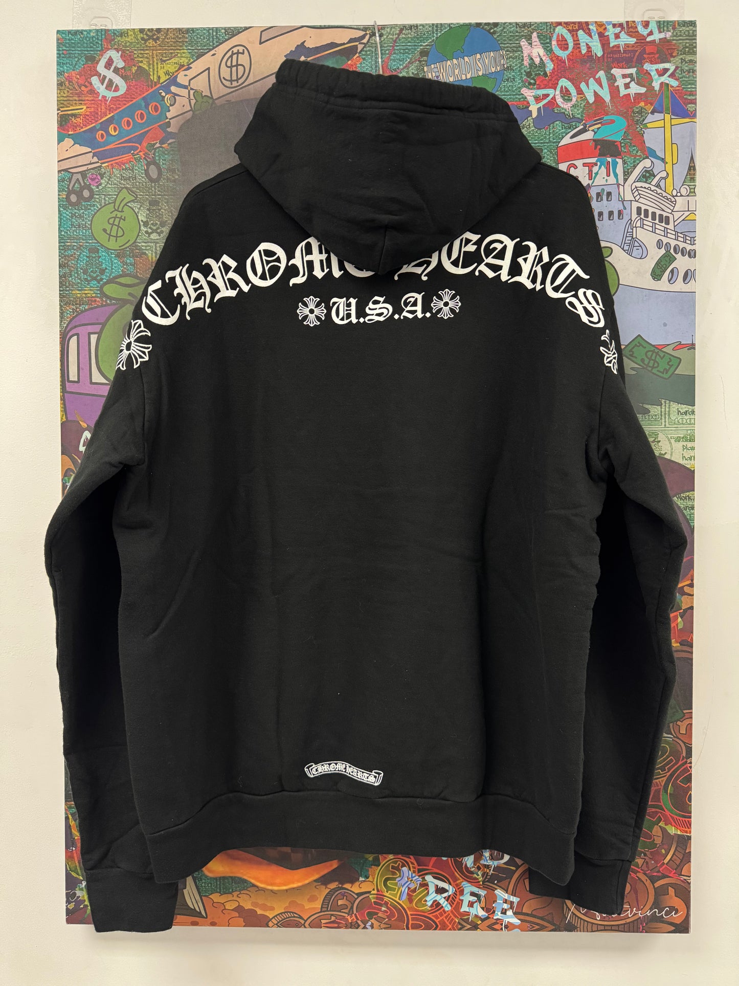 Chrome Hearts T Bar Shoulder Logo Hoodie  New Large