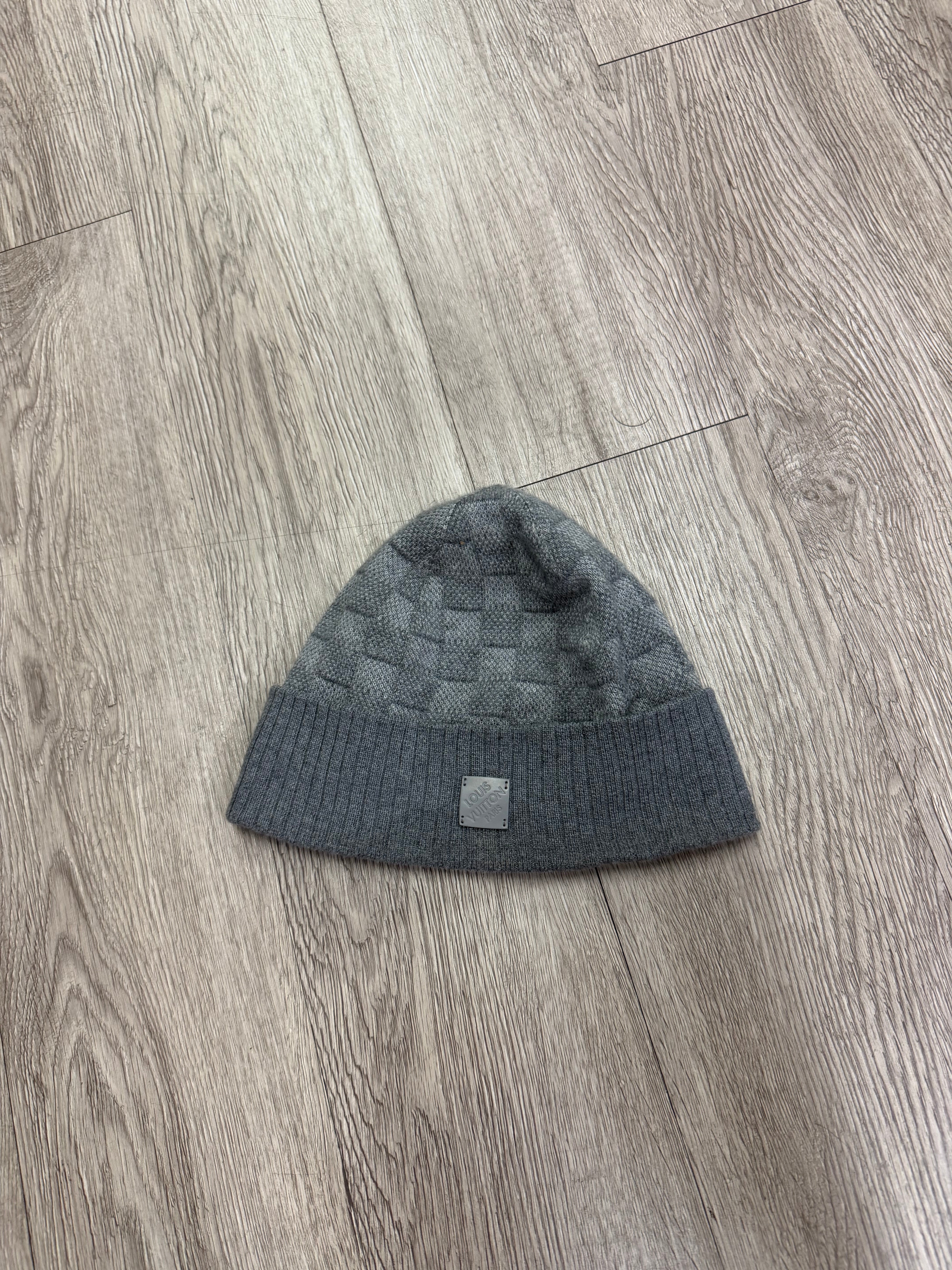 Louis Vuitton Grey Damier Patch Beanie