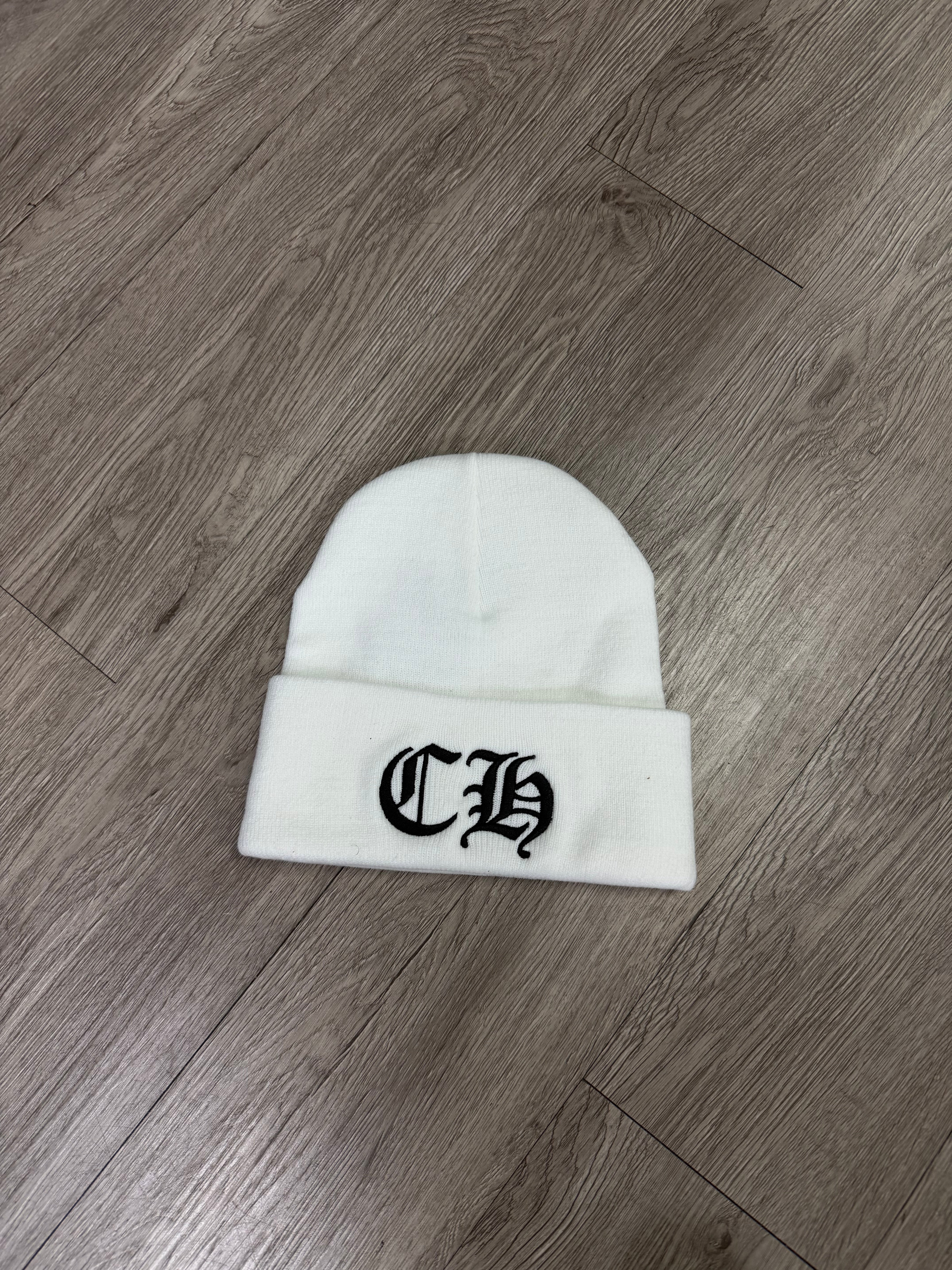 Chrome  Hearts White Black CH Logo Beanie