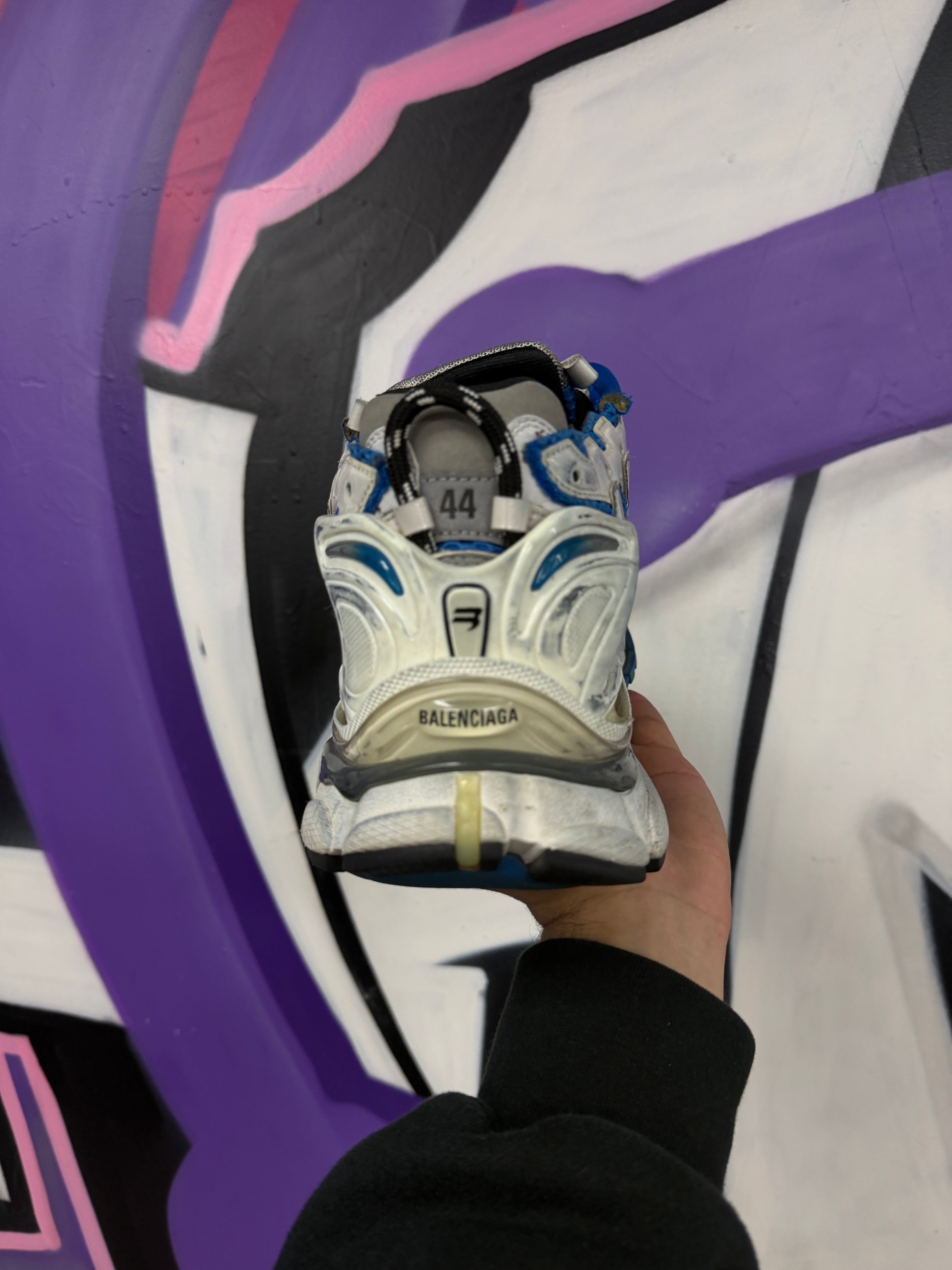 Balenciaga Blue White Runner Sneakers