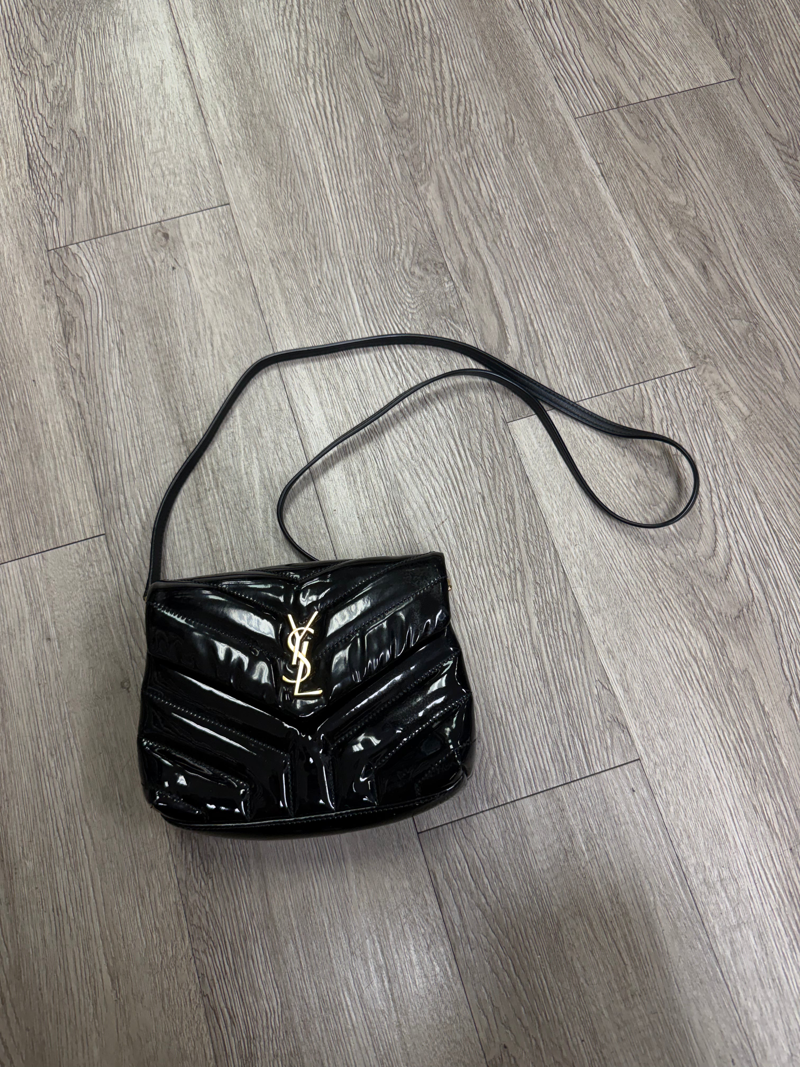 YSL Patent Y Quilted Toy Loulou Bag