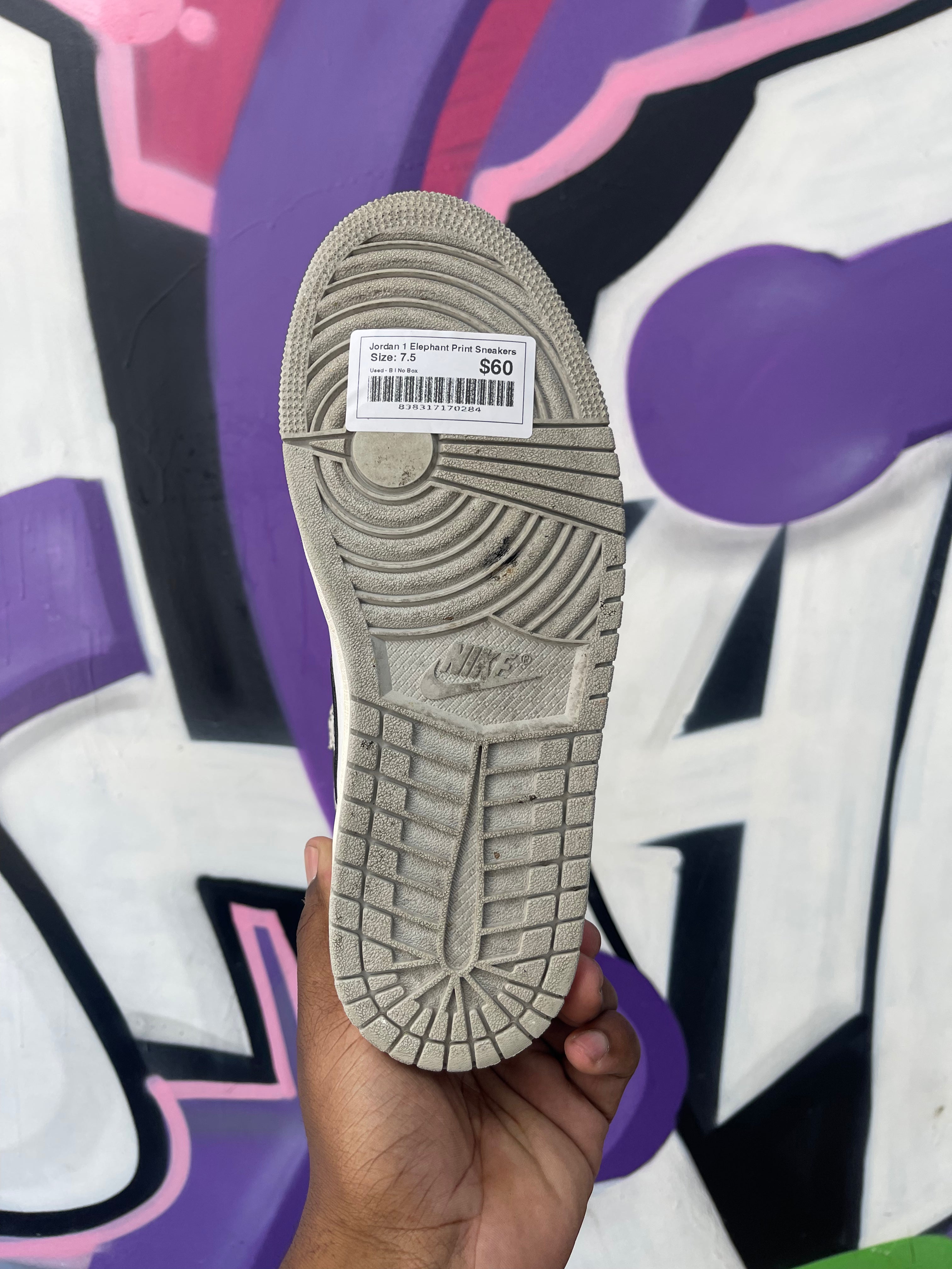 Jordan 1 Elephant Print Sneakers