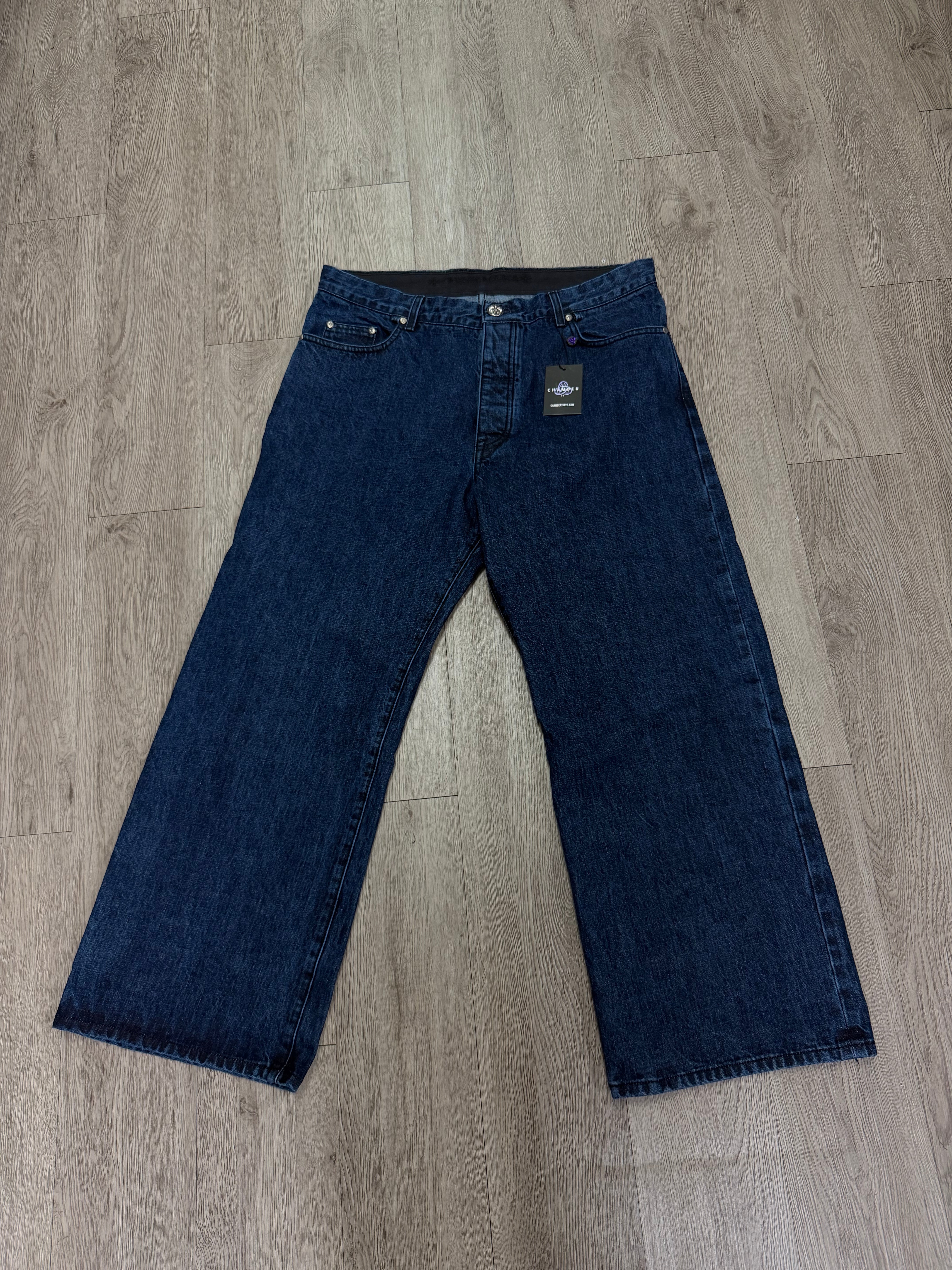 Chrome  Hearts Dark Wash KS Cut Jeans