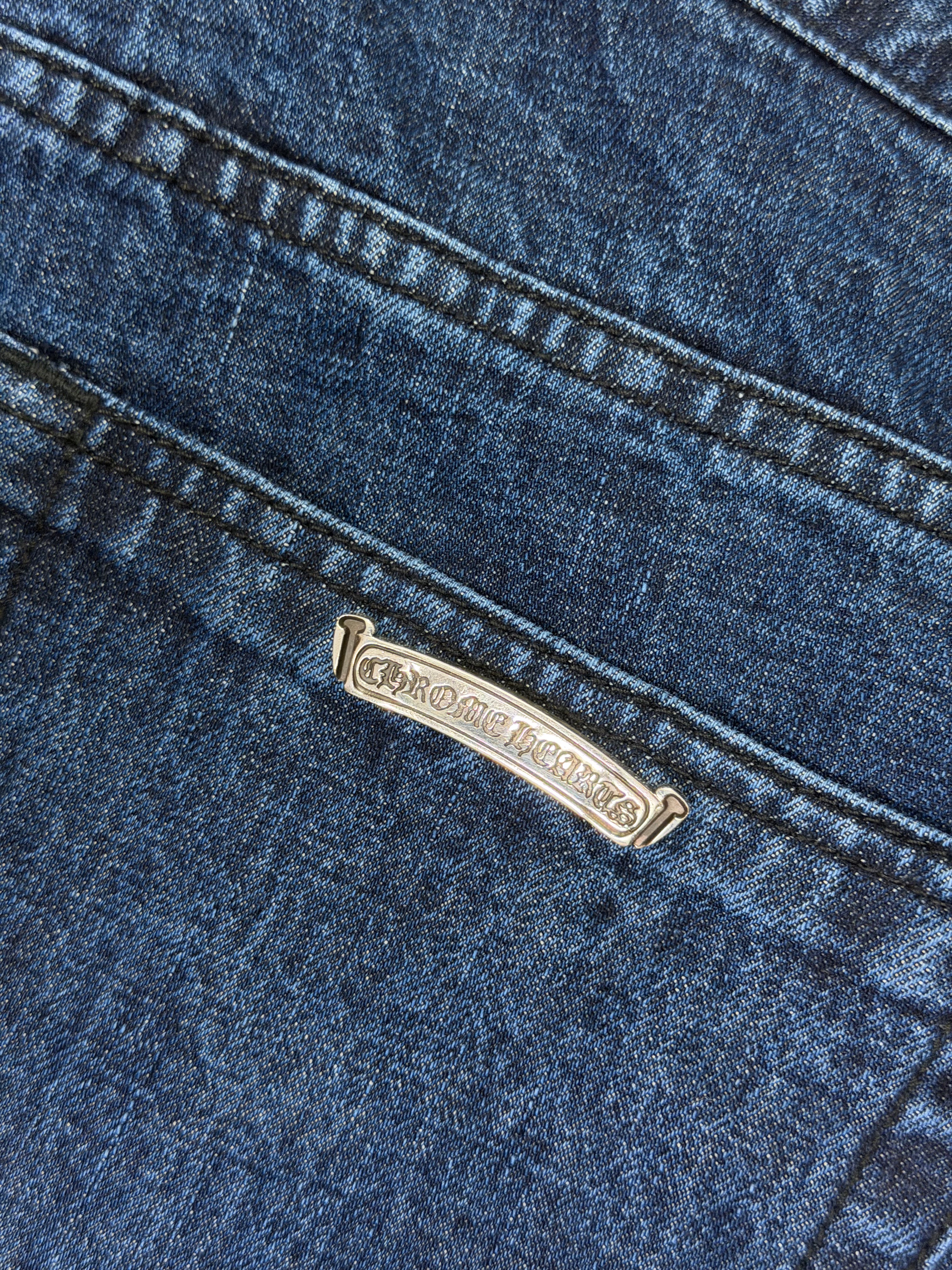 Chrome  Hearts Dark Wash KS Cut Jeans