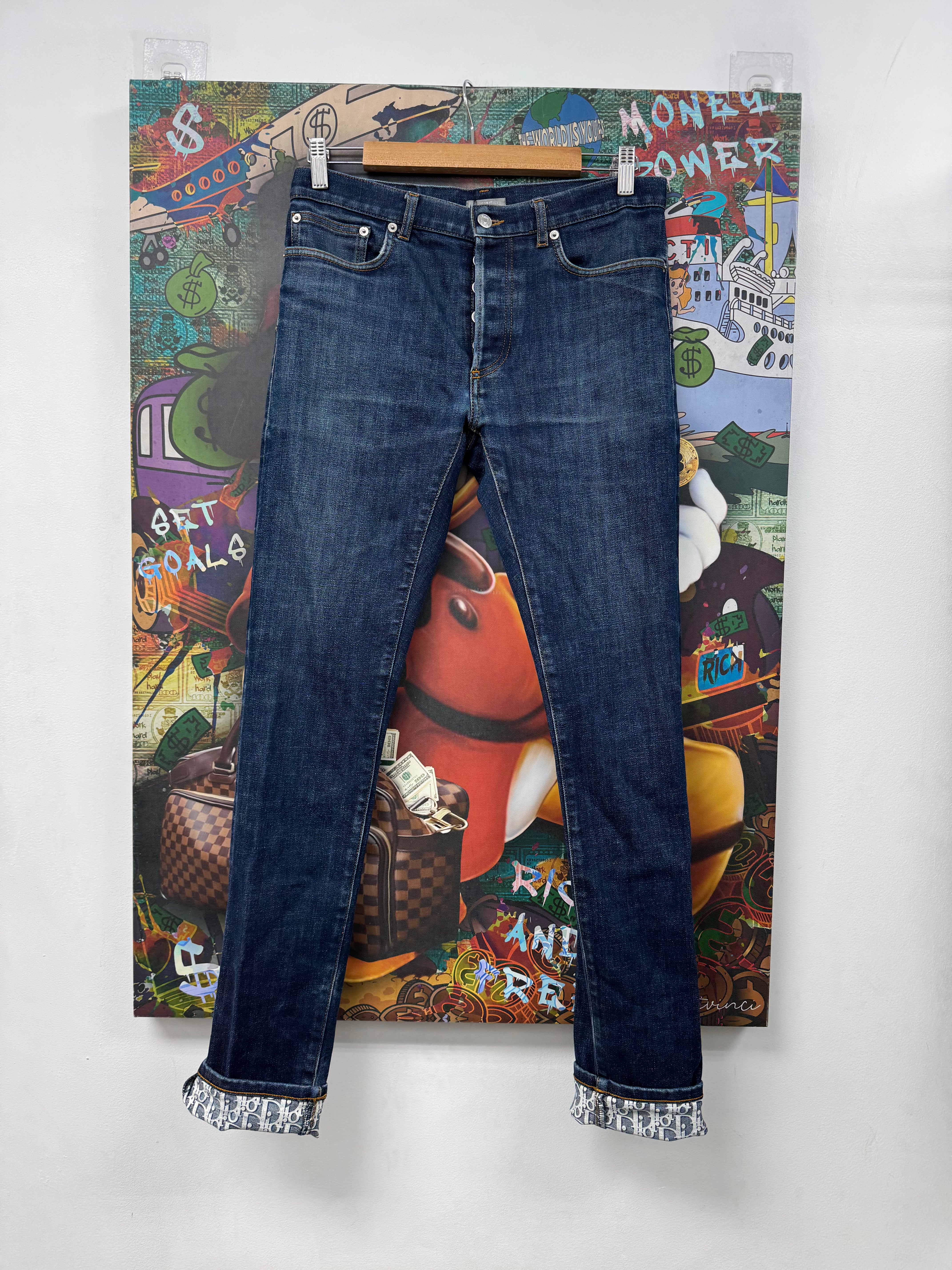 Dior Navy Oblique Logo Jeans