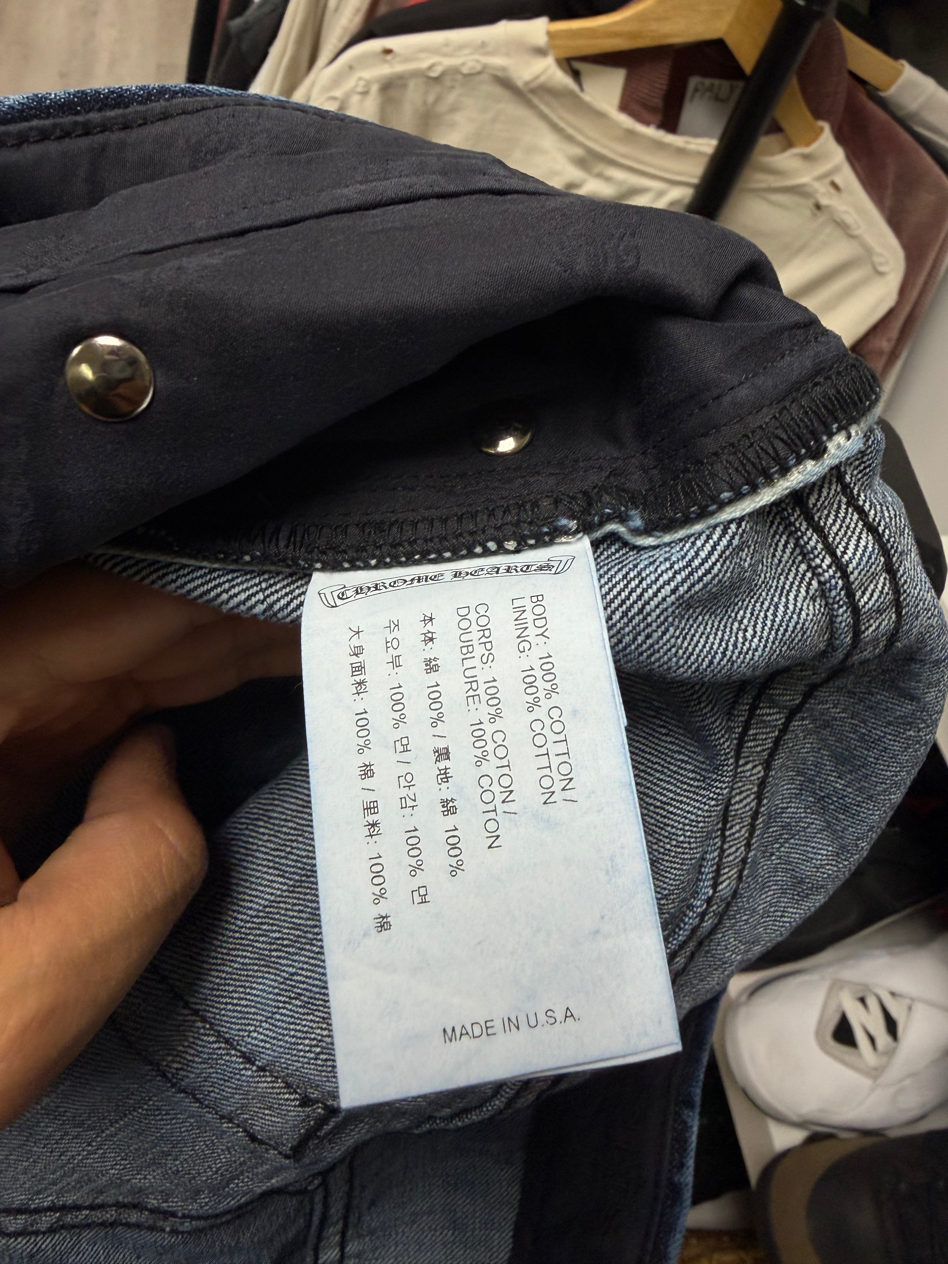 Chrome  Hearts Dark Wash KS Cut Jeans