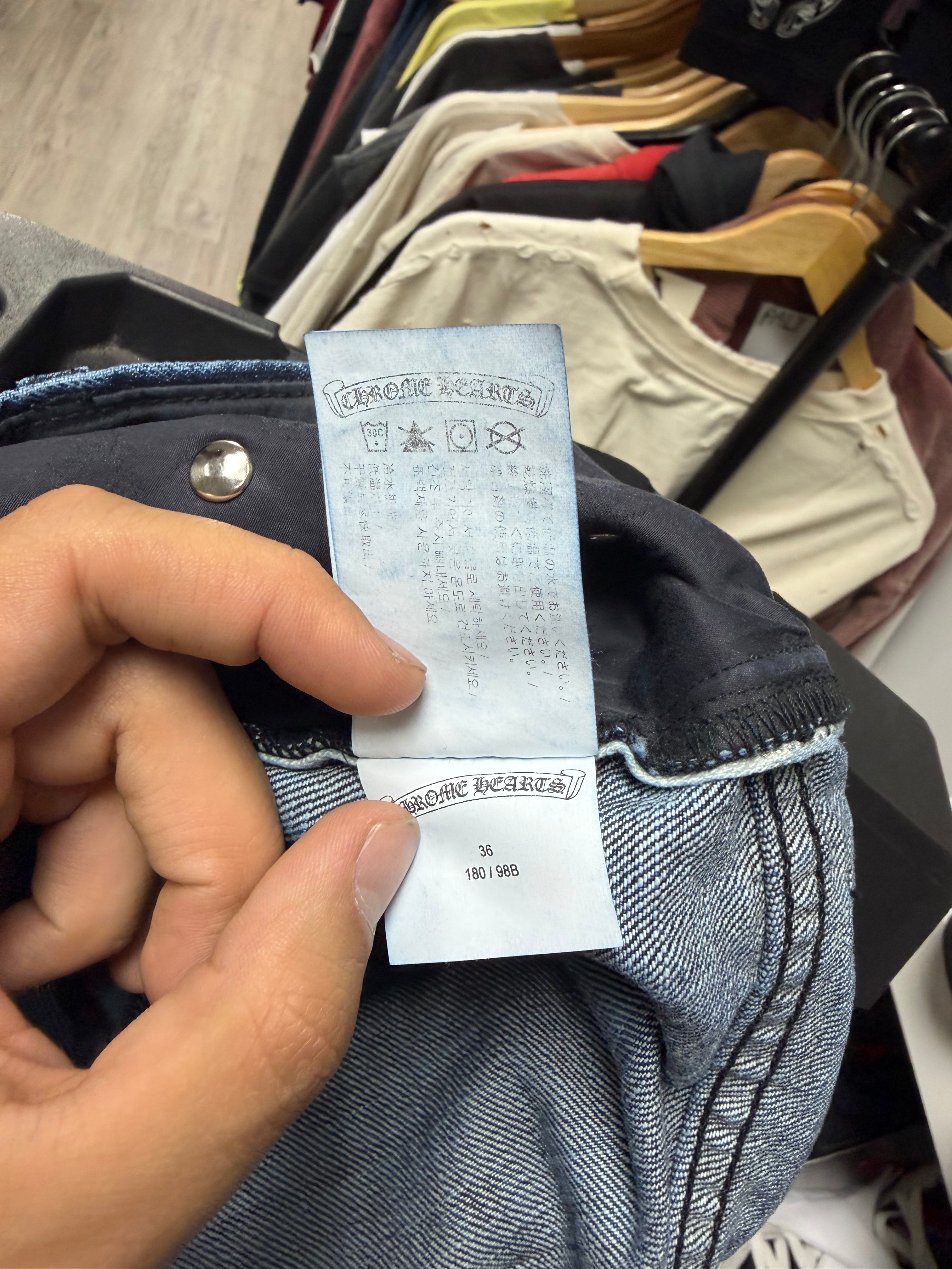 Chrome  Hearts Dark Wash KS Cut Jeans