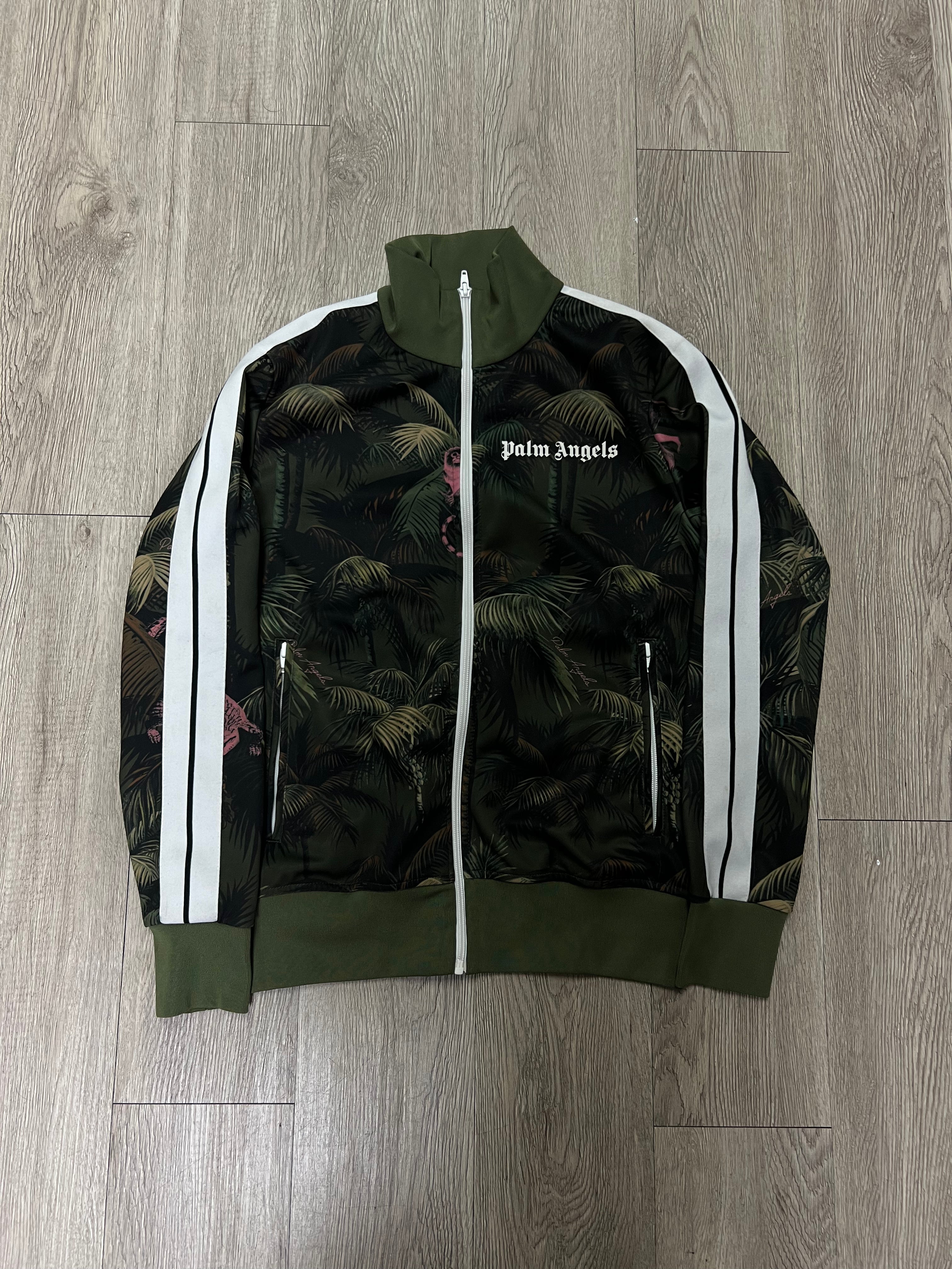 Palm Angels Green Floral Track Jacket