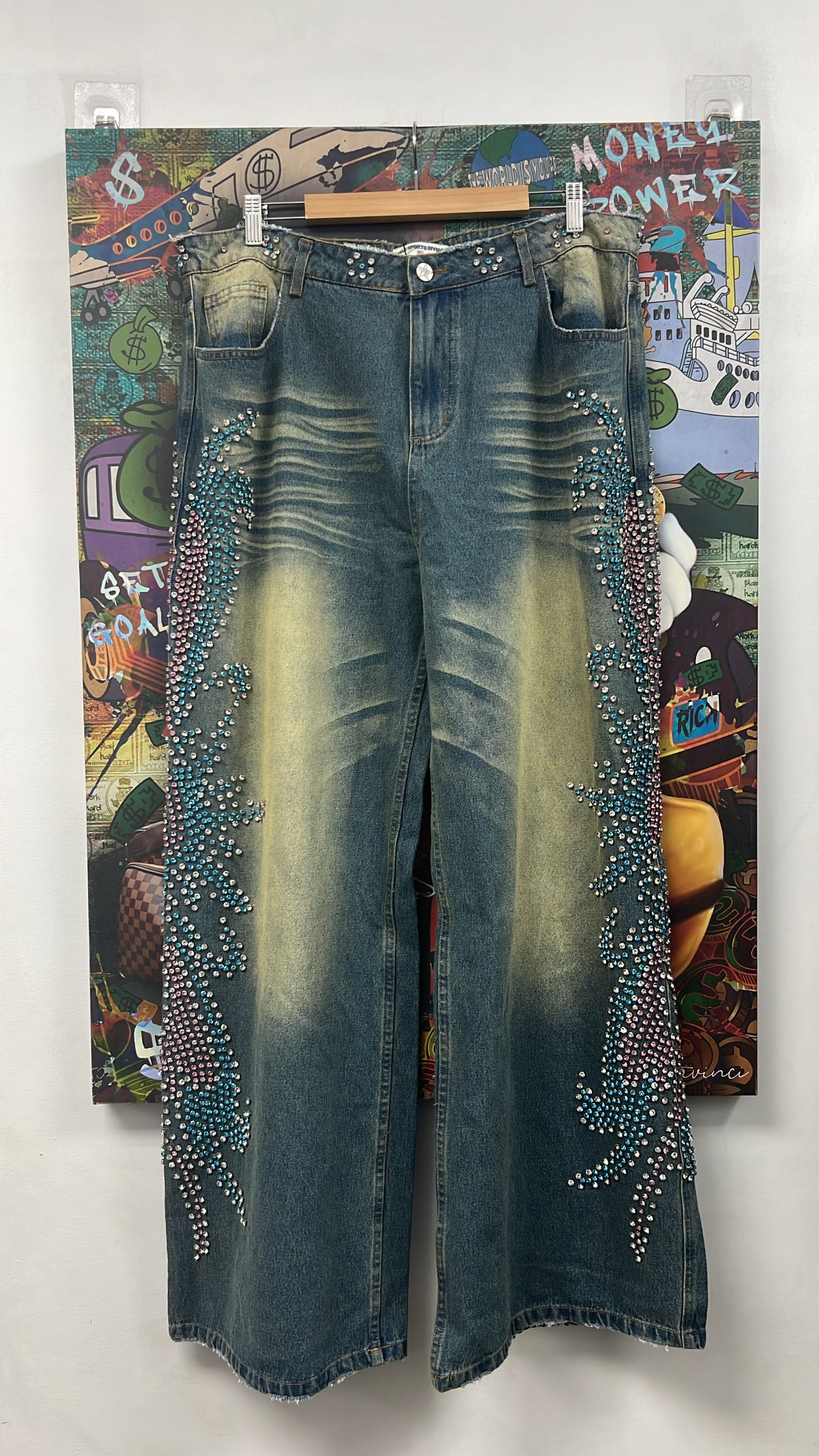 Vale Stone Crystal Rhinestone Jeans