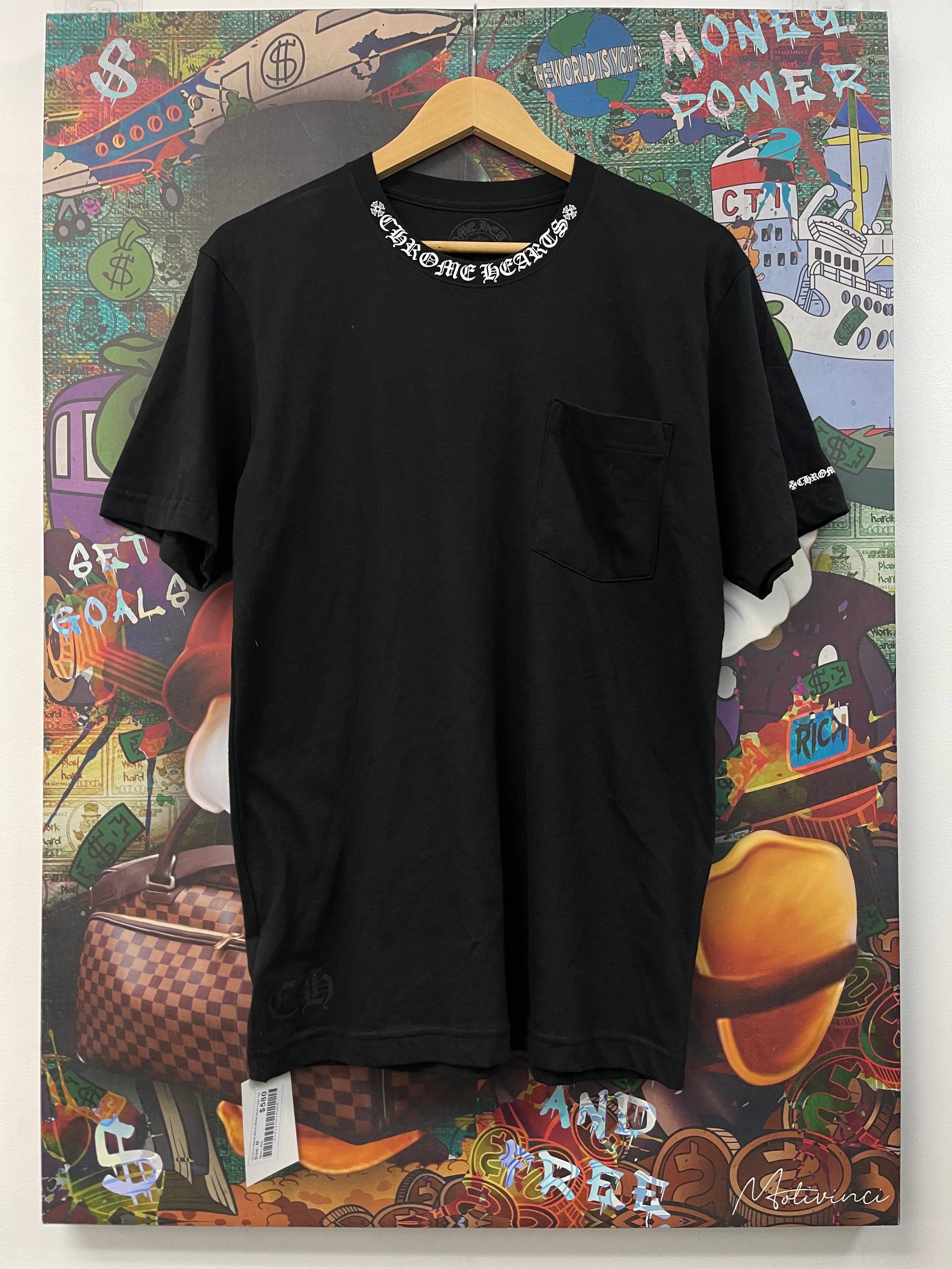 Chrome Hearts Black White Neck Logo Tee