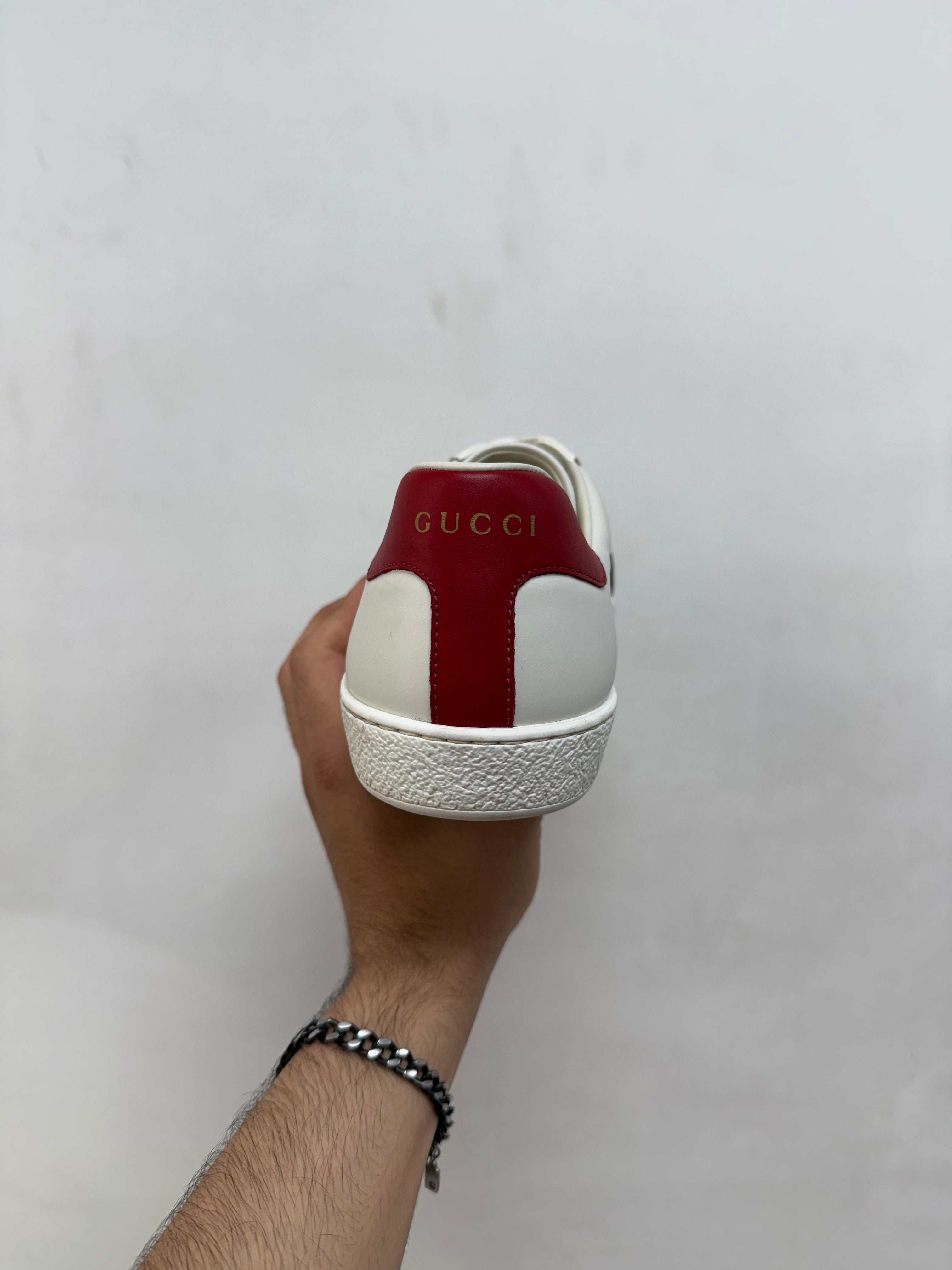 Gucci White Navy Red Anchor Ace Sneakers