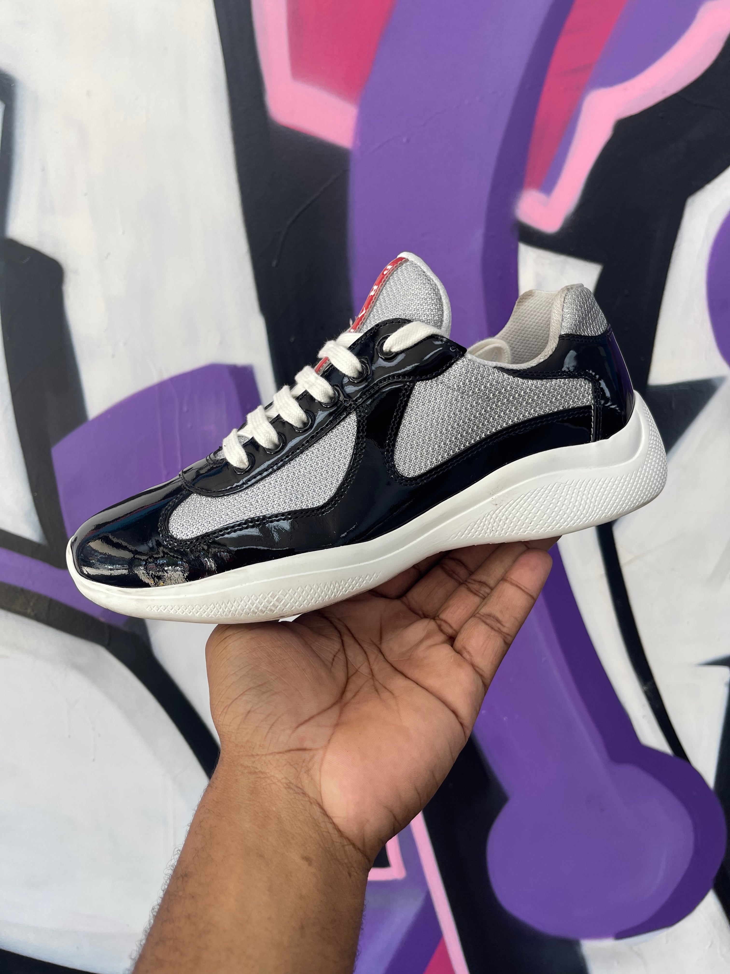 Prada Black White Cups Sneakers